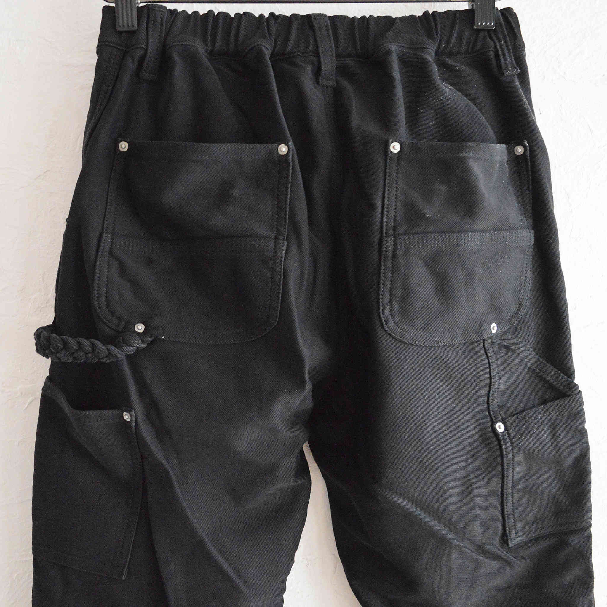 Nasngwam. ナスングワム / DUBLE KNEEE NALLOW PANTS ダブルニーナローパンツ (BLACK ブラック)