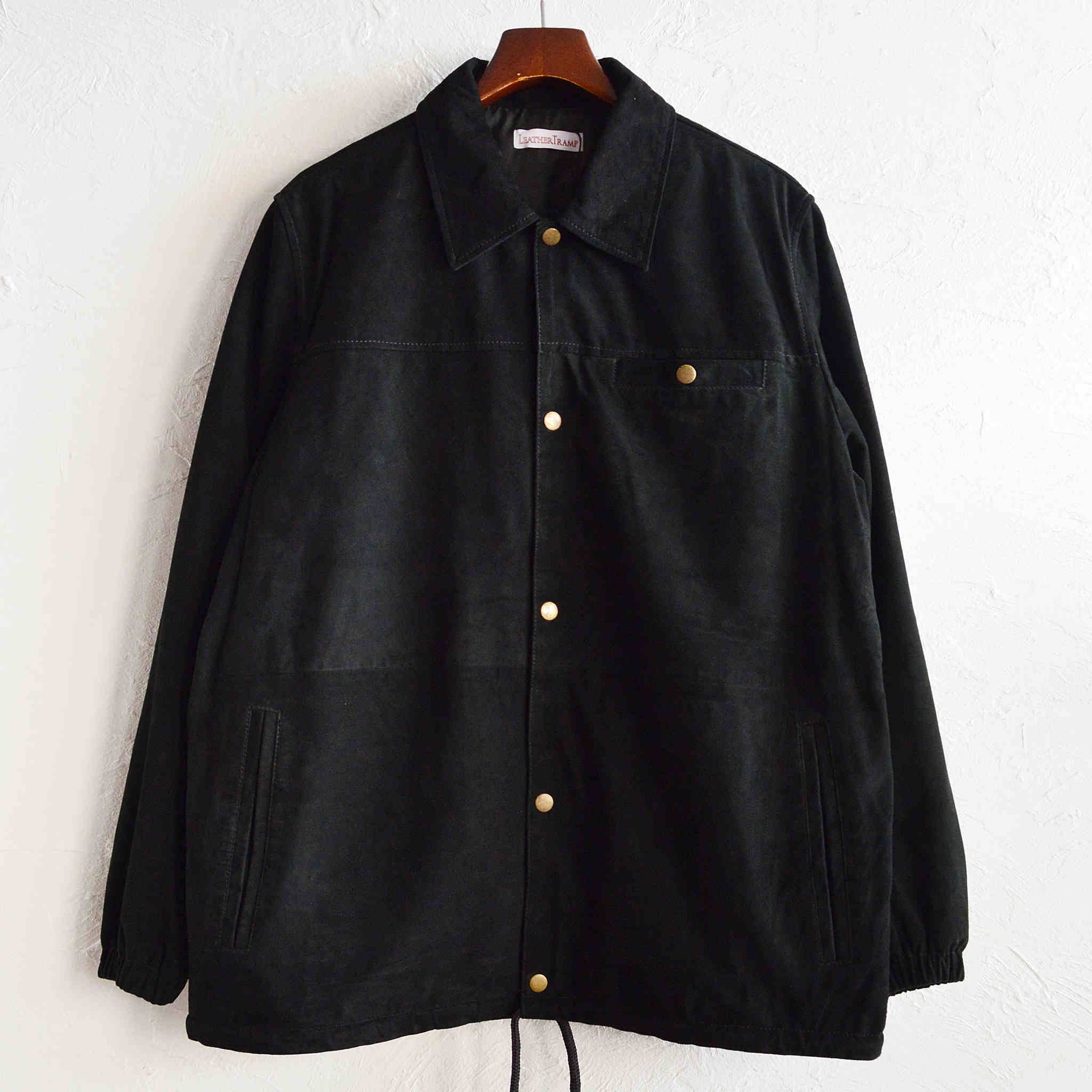 LEATHER TRAMP レザートランプ / G.S.S COACH JACKET ゴートスキンスエードレザージャケット (BLACK ブラック)