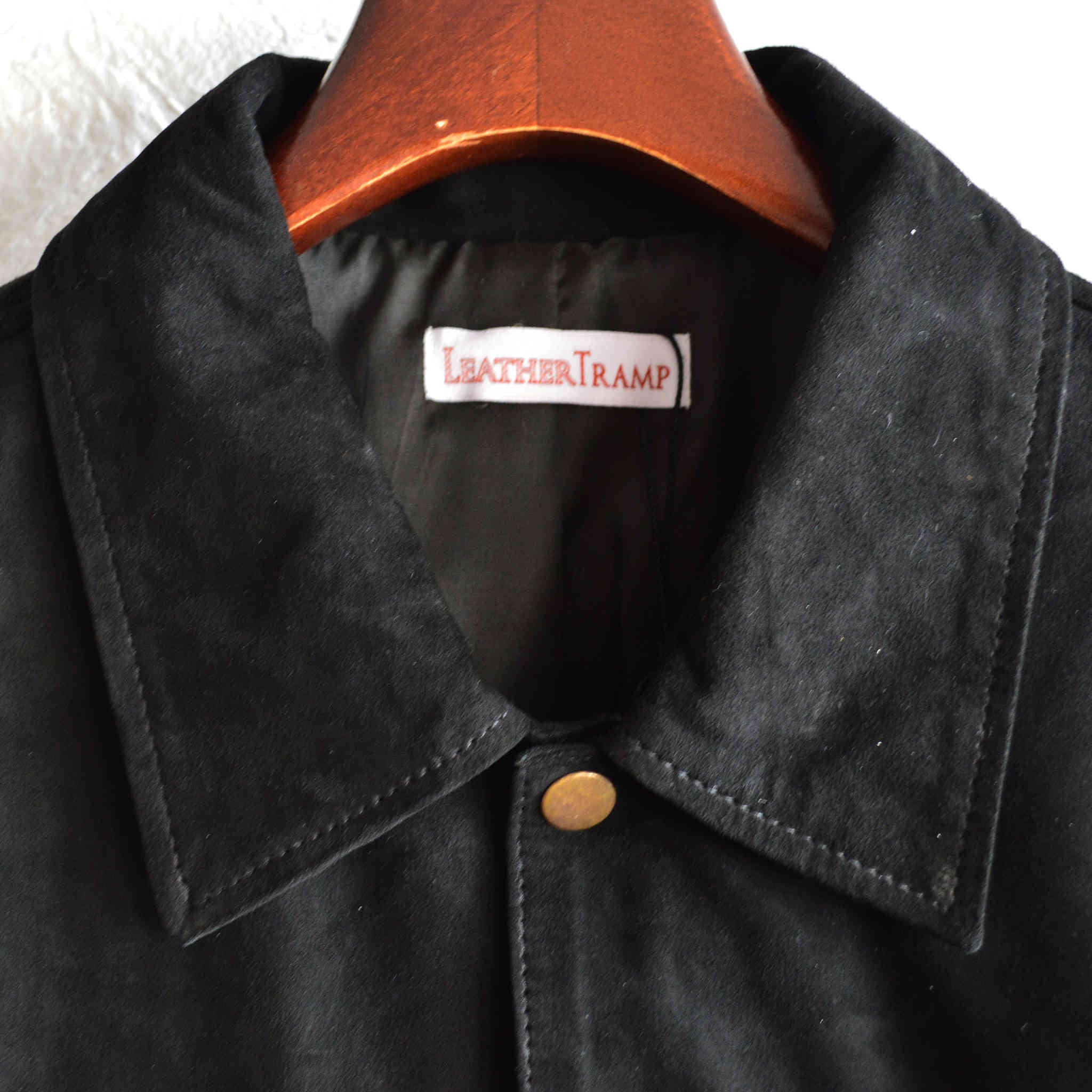 LEATHER TRAMP レザートランプ / G.S.S COACH JACKET ゴートスキンスエードレザージャケット (BLACK ブラック)
