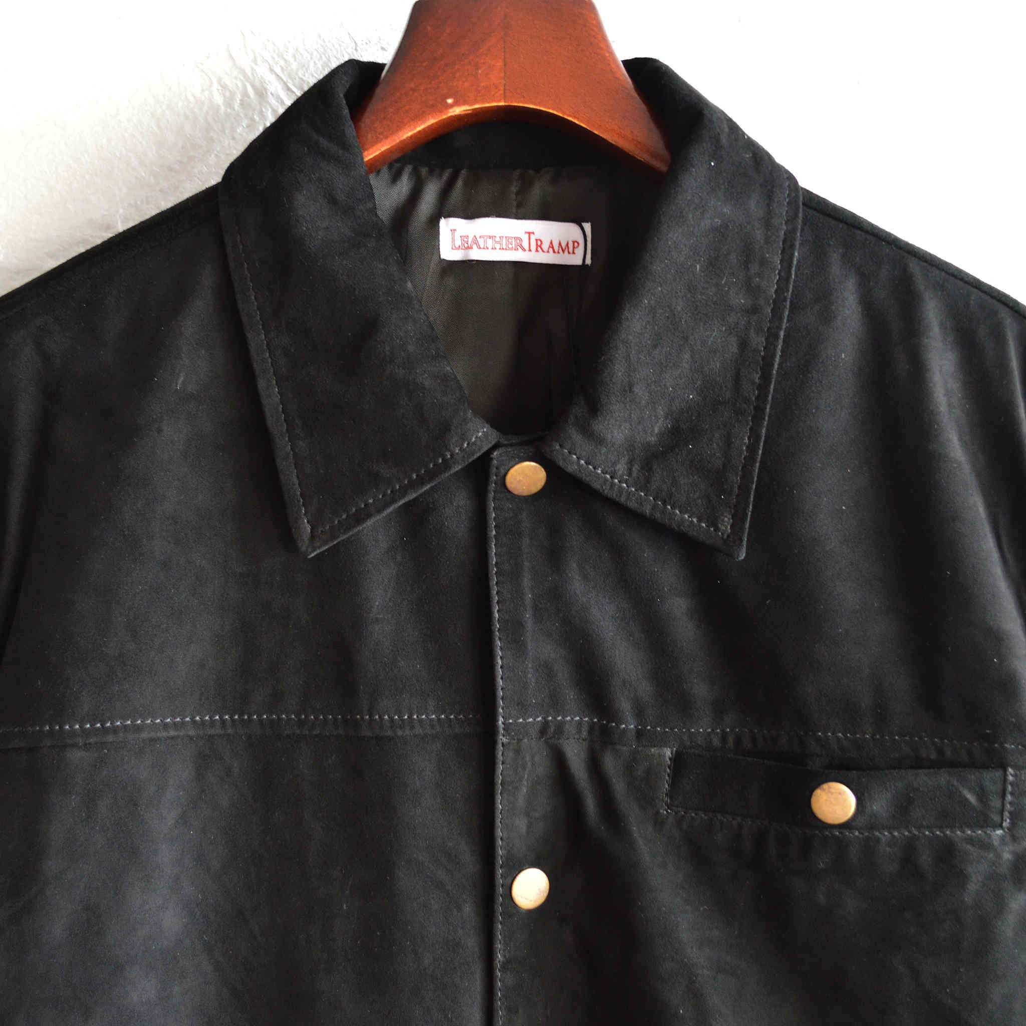 LEATHER TRAMP レザートランプ / G.S.S COACH JACKET ゴートスキンスエードレザージャケット (BLACK ブラック)