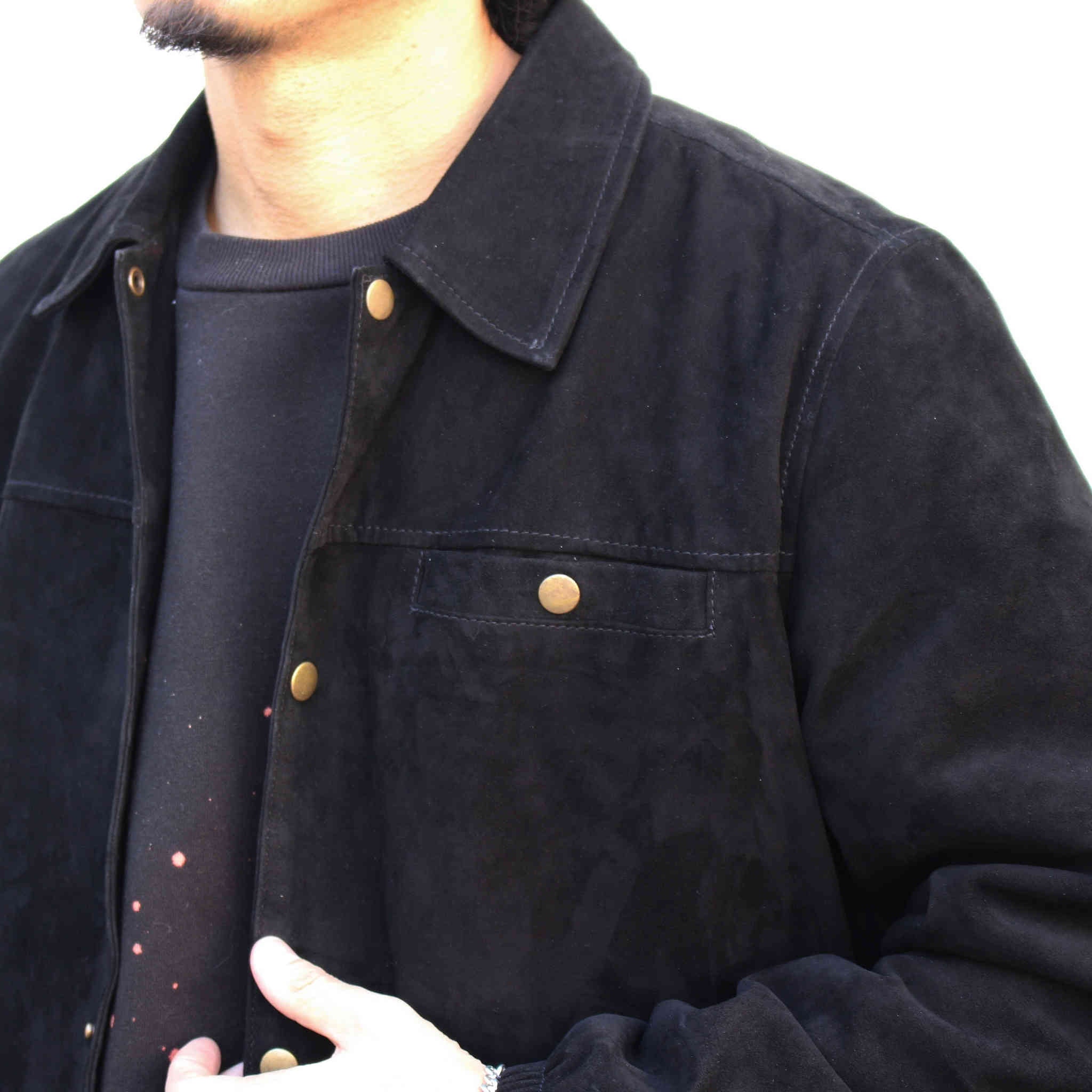 LEATHER TRAMP レザートランプ / G.S.S COACH JACKET ゴートスキンスエードレザージャケット (BLACK ブラック)