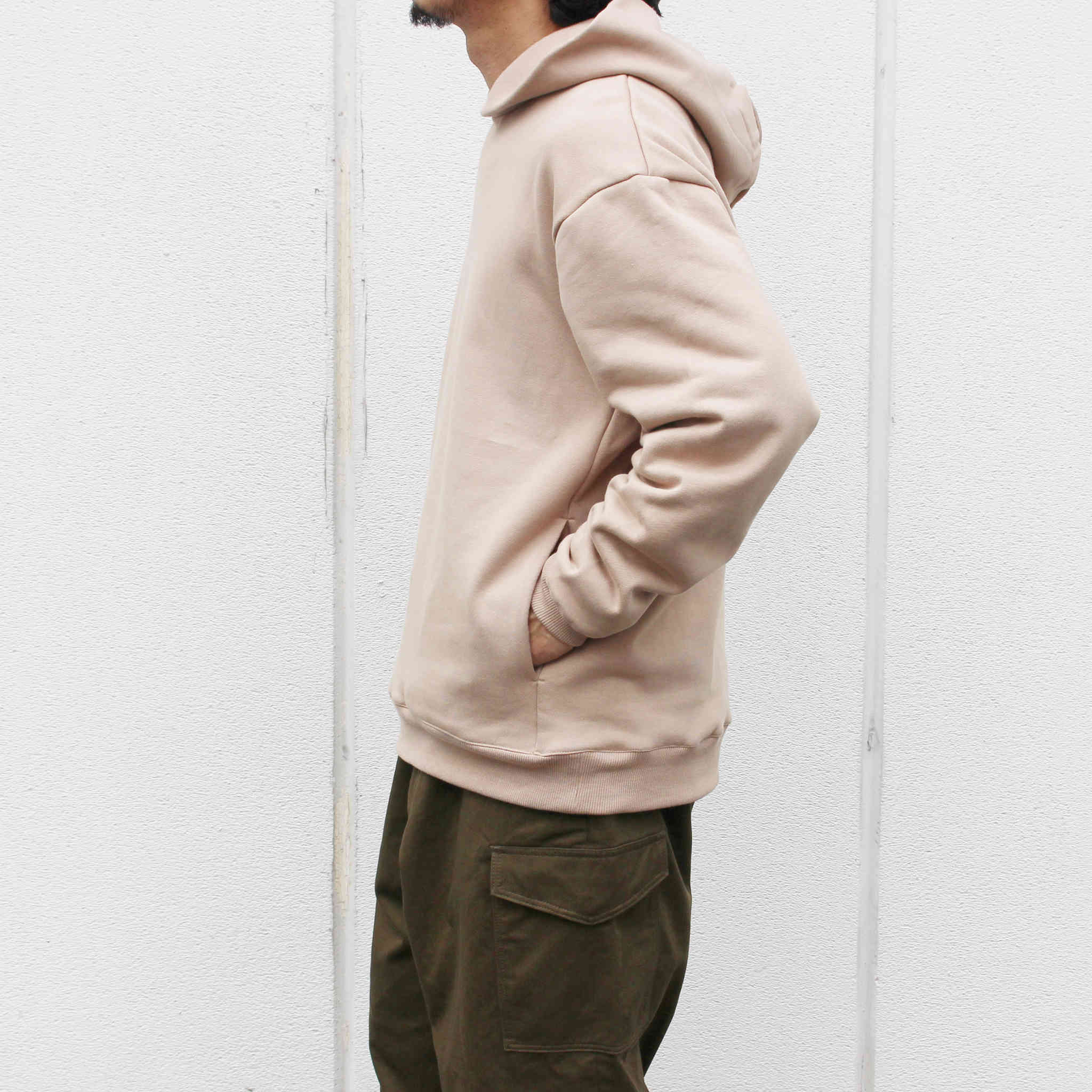 LAMOND ラモンド / SPAIN PIMA PULLOVER PARKA スペインピマプルオーバーパーカー (LIGHT BEIGE ライトベージュ)