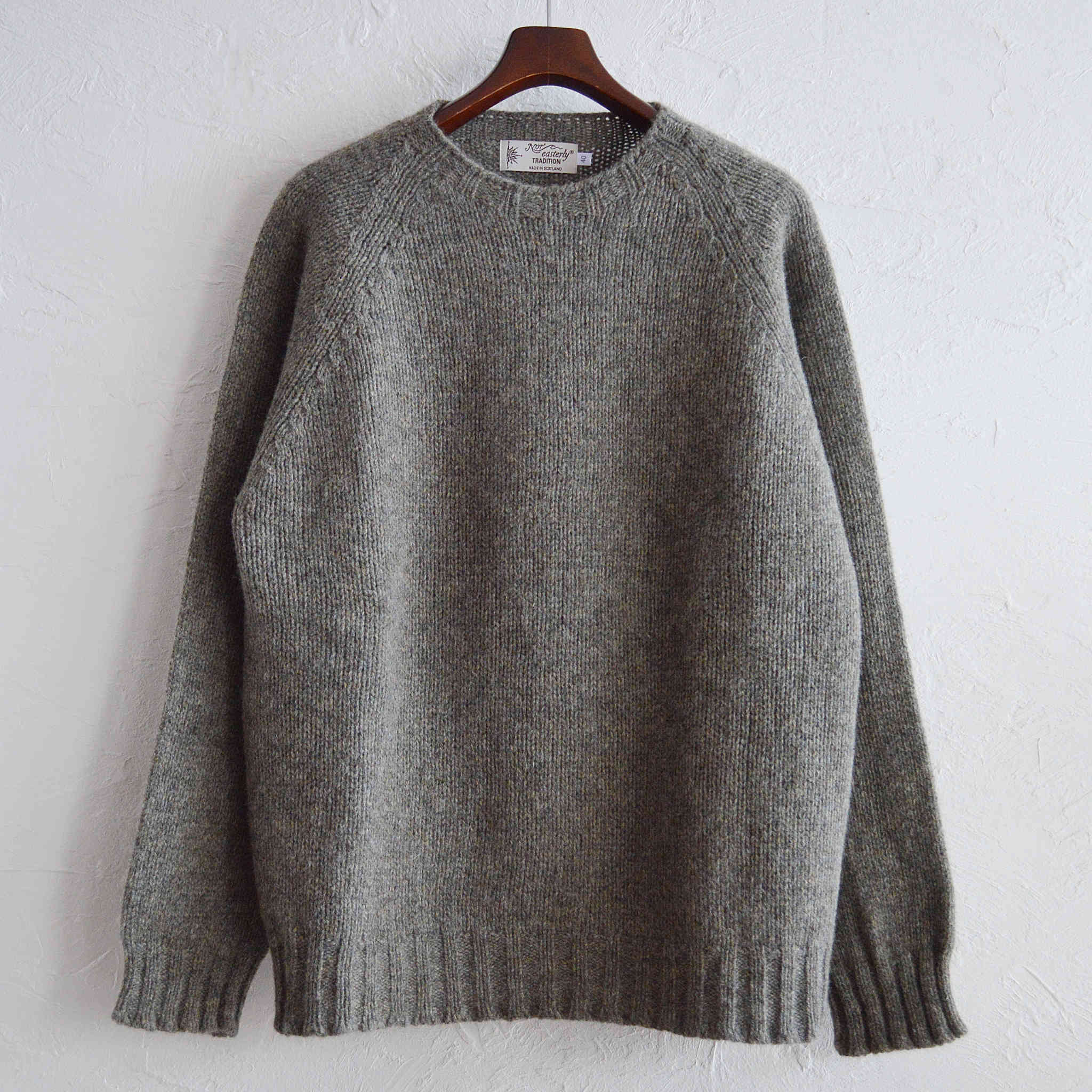 NOR’EASTERLY ノア イースターリー / 2PLY RAGLAN CREW クルーネックニット (OYSTER)