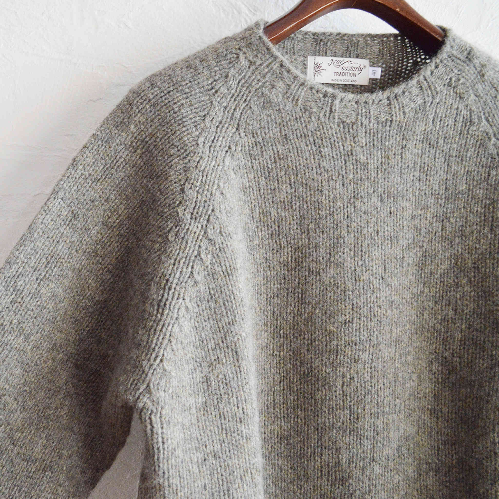 NOR’EASTERLY ノア イースターリー / 2PLY RAGLAN CREW クルーネックニット (OYSTER)