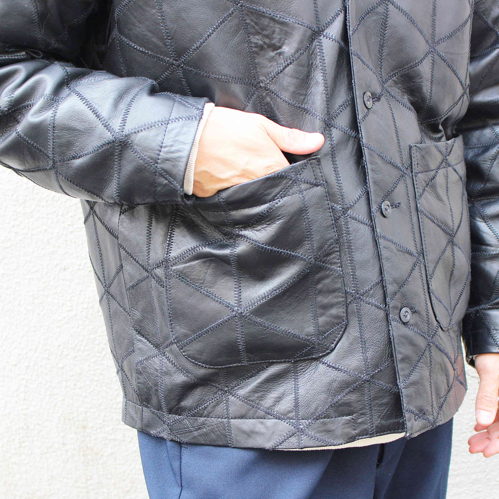 Nasngwam. ナスングワム / WAILERS LEATHER JACKET ウェイラーズレザージャケット (BLACK ブラック)