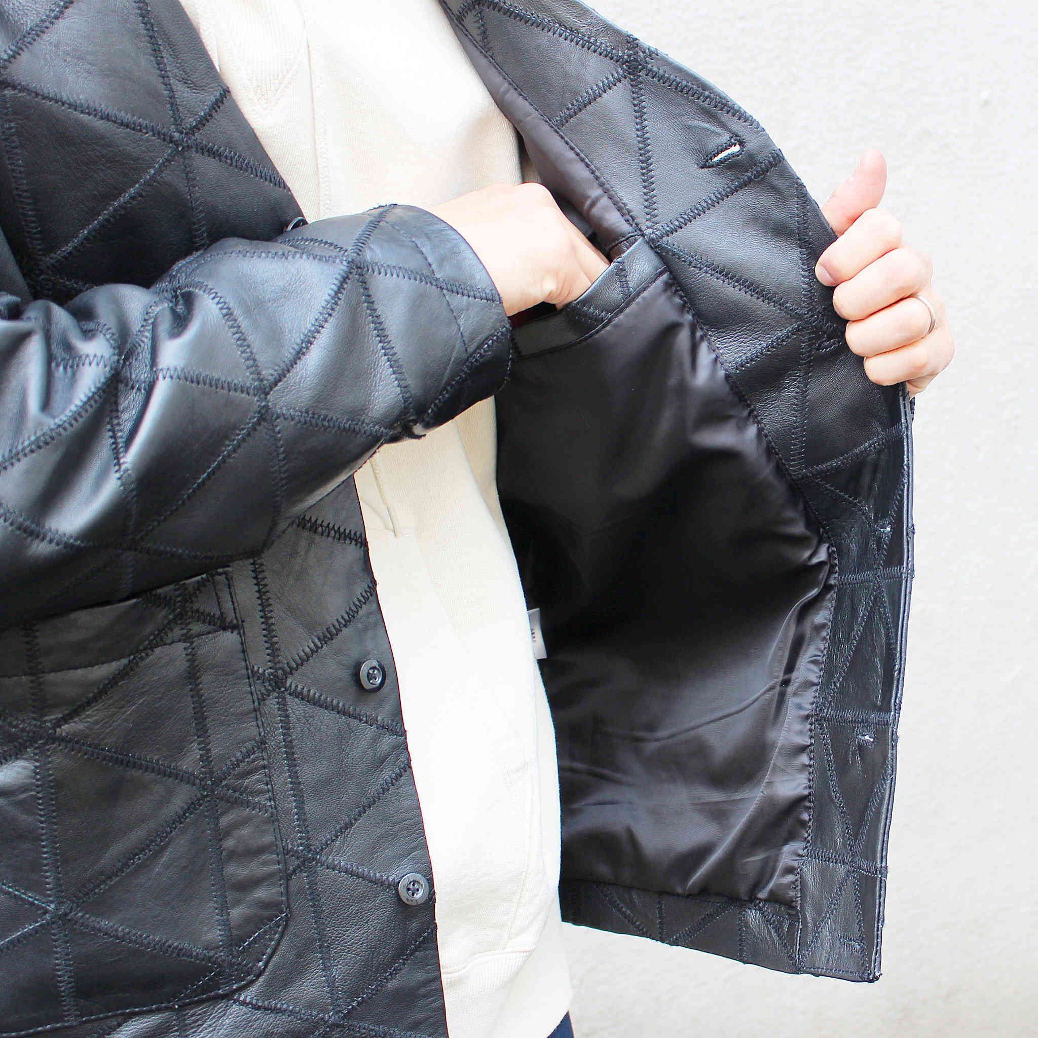 Nasngwam. ナスングワム / WAILERS LEATHER JACKET ウェイラーズレザージャケット (BLACK ブラック)