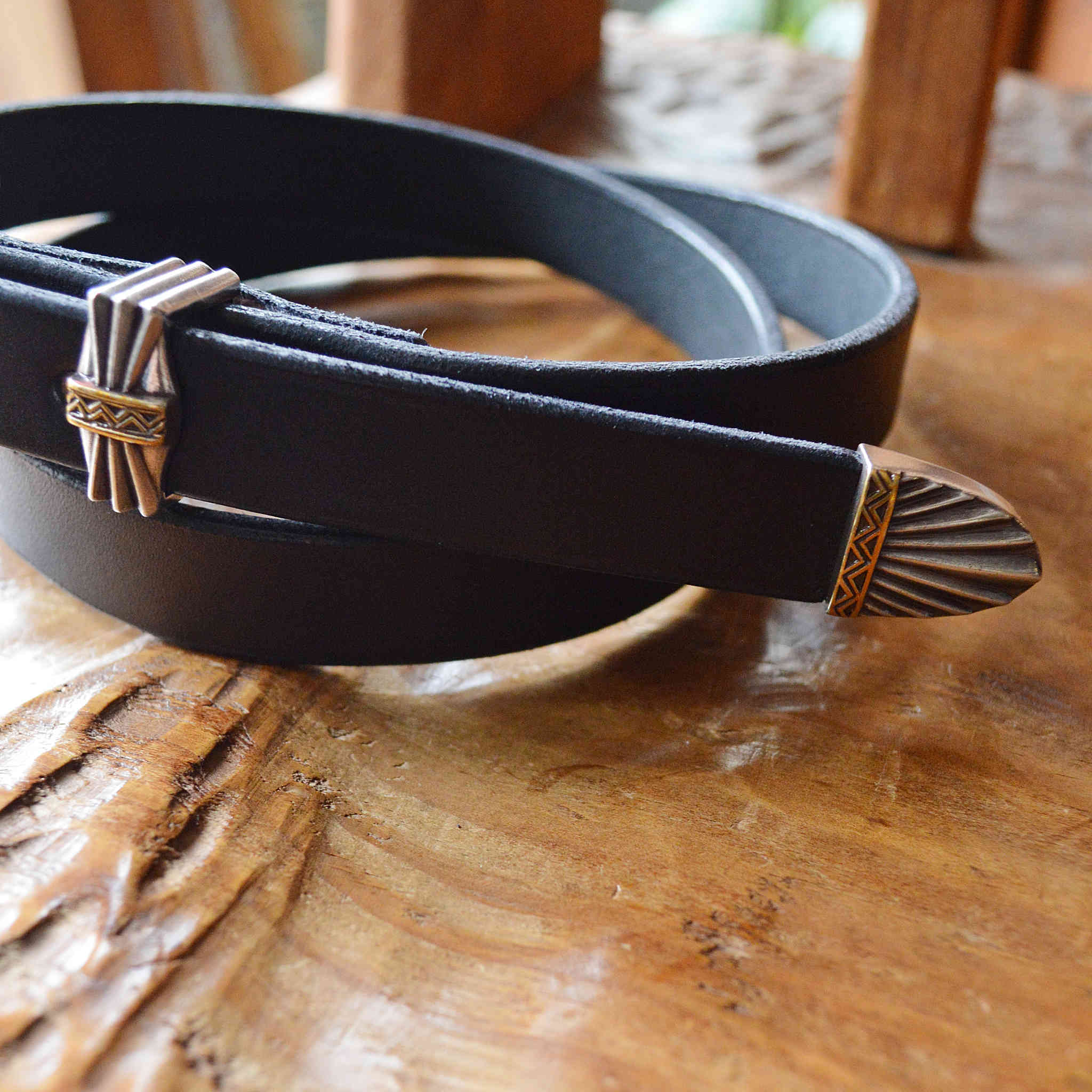 MOON SHINE LEATHER ムーンシャインレザー / DEL RIO BUCKLE BELT デルリオバックルベルト (BLACK ブラック)