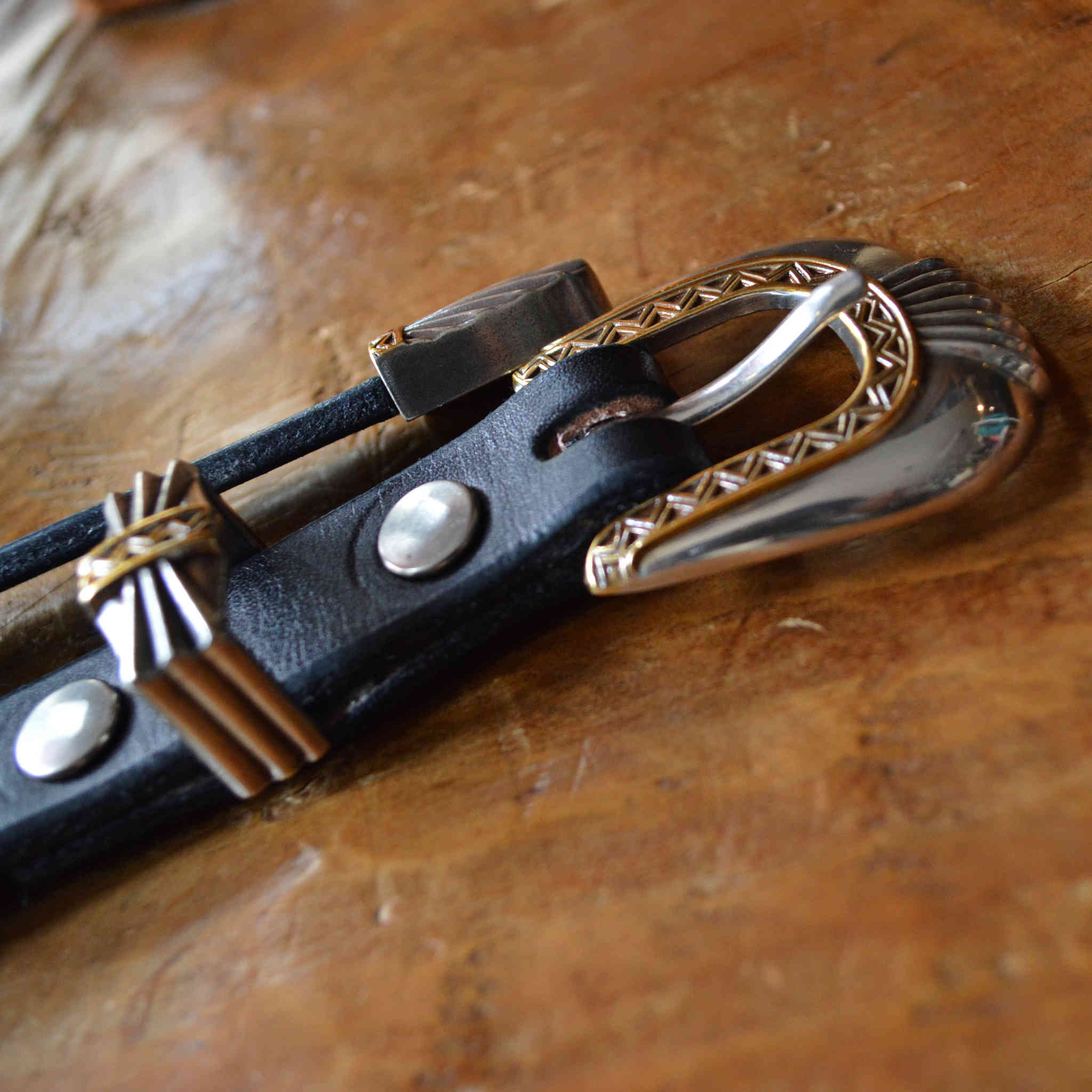 MOON SHINE LEATHER ムーンシャインレザー / DEL RIO BUCKLE BELT デルリオバックルベルト (BLACK ブラック)