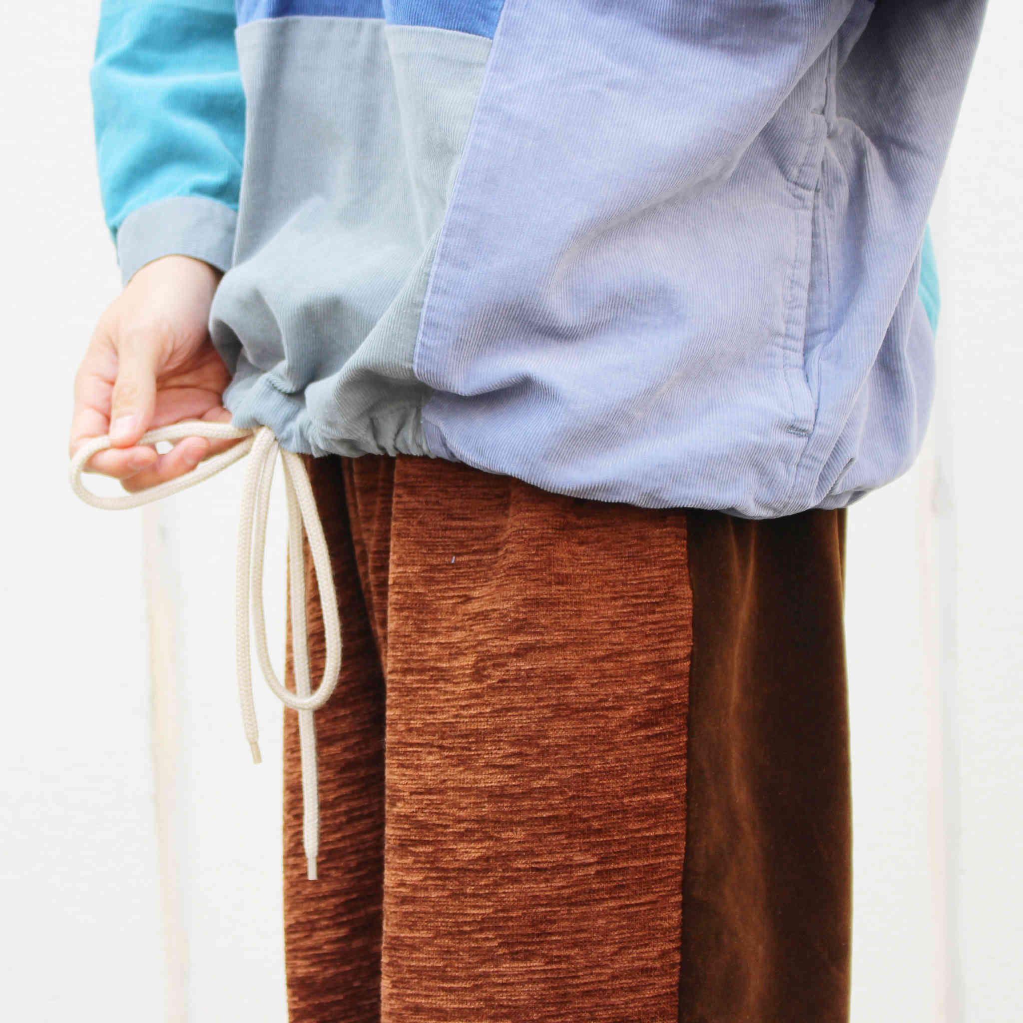 HAVE A GRATEFUL DAY ハブアグレイトフルデイ / LACE UP HOODIE レースアップフーディー (NAVY ネイビー)