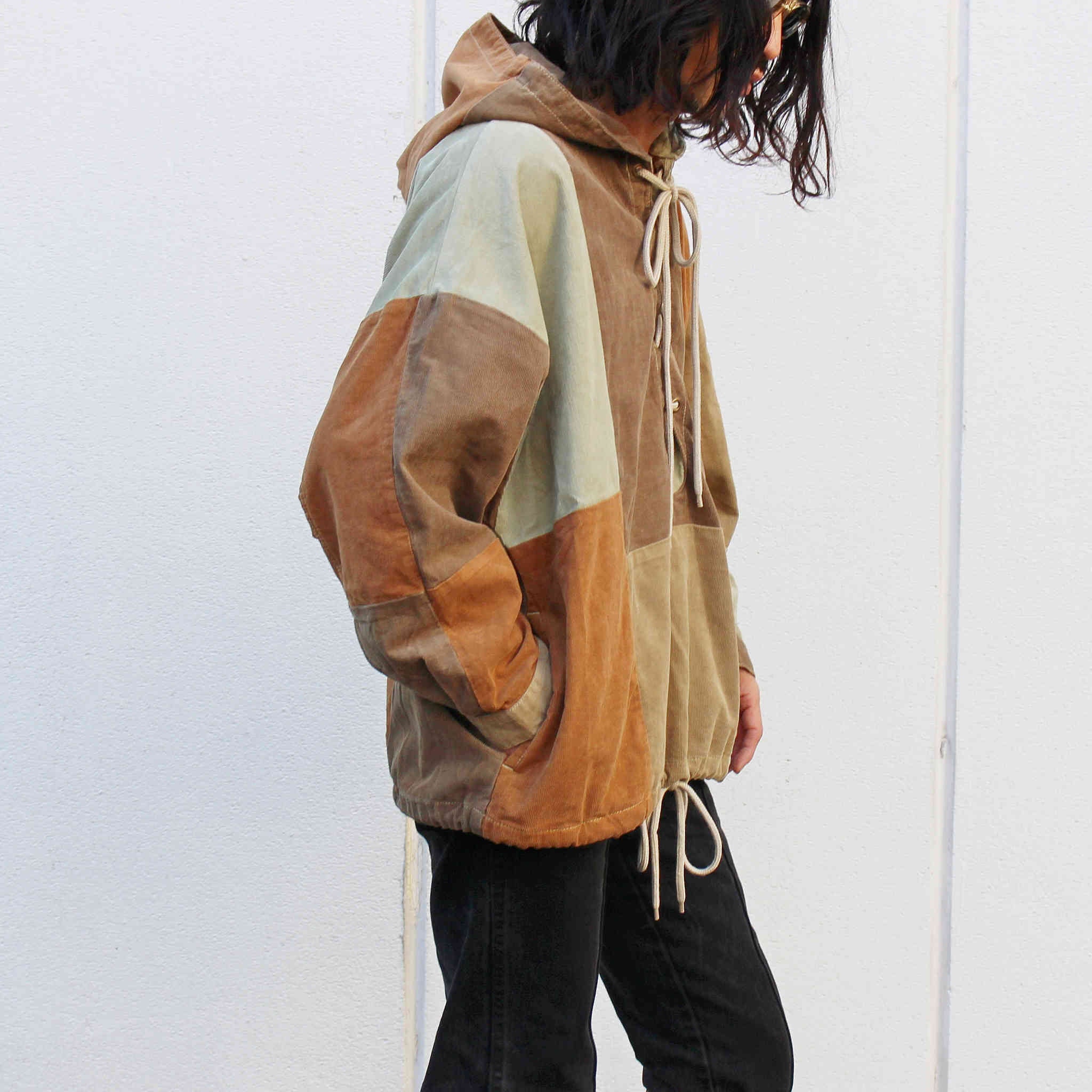 HAVE A GRATEFUL DAY ハブアグレイトフルデイ / LACE UP HOODIE レースアップフーディー (BROWN ブラウン)