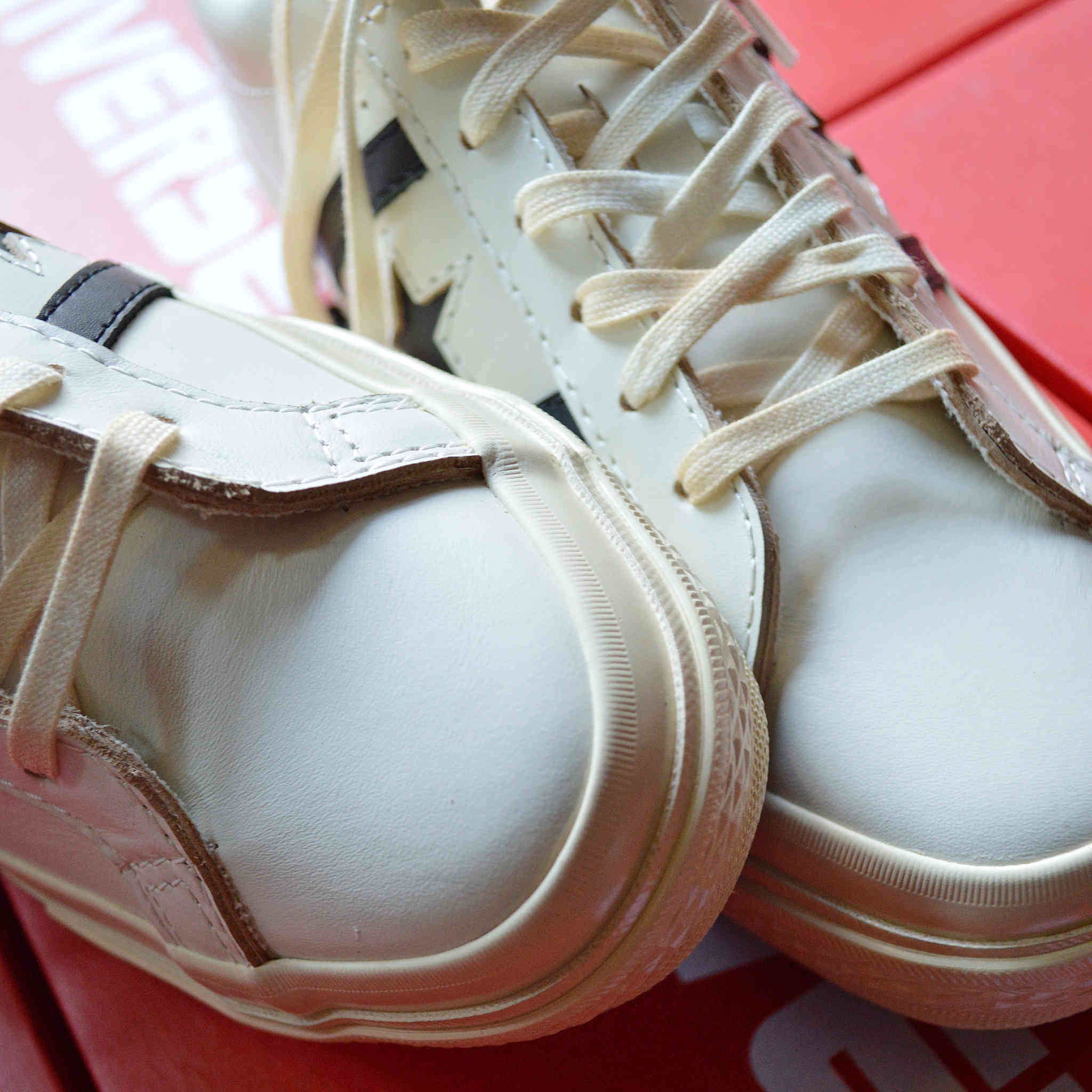 CONVERSE コンバース / STAR&BARS US LEATHER スターアンドバーズユーエスレザー (WHITE / BLACK ホワイトブラック)