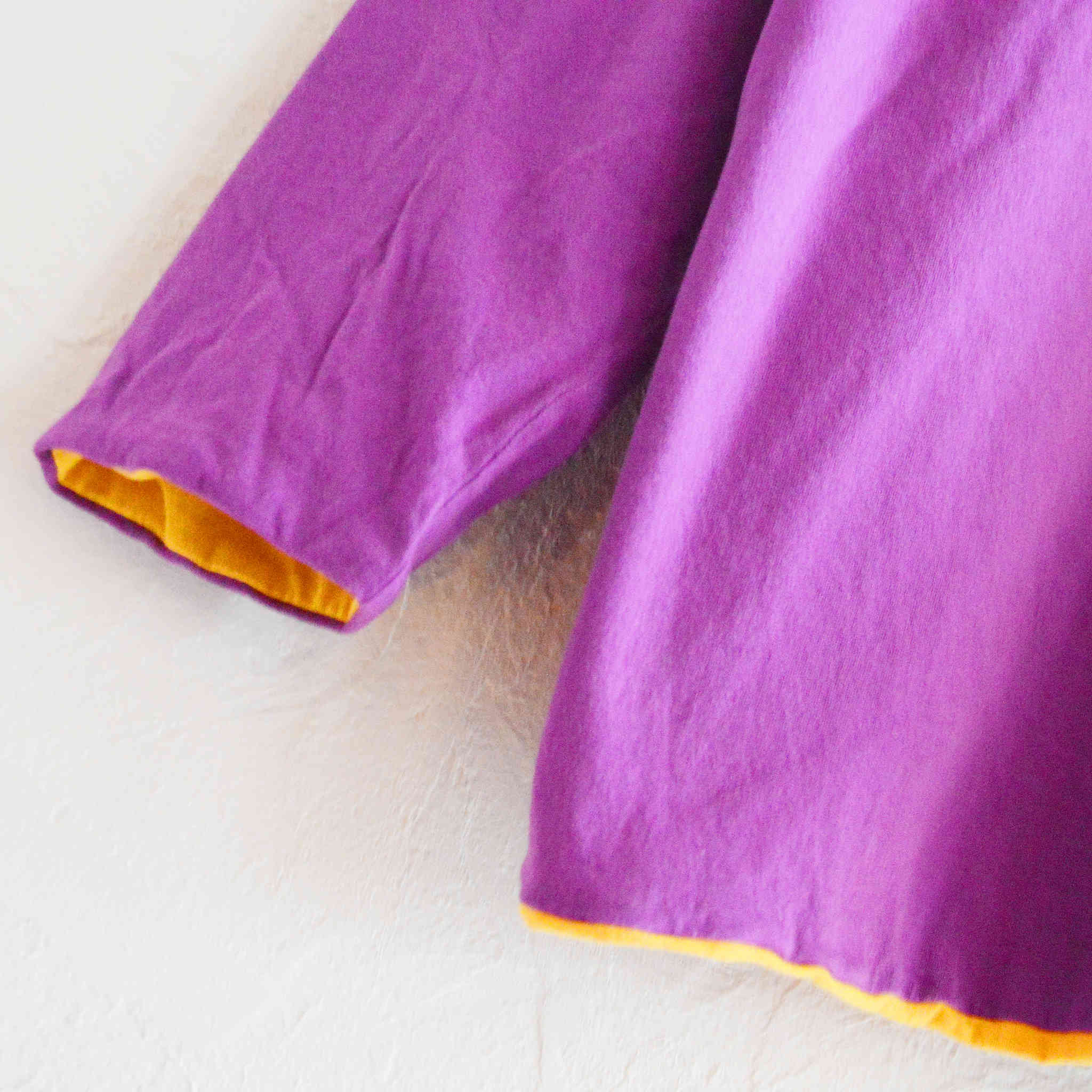 necessary or unnecessary ネセサリーオアアンネセサリー N.O.UN ナウン / REVERSE L/S リバースロングスリーブ(PURPLE×YELLOW パープルイエロー)