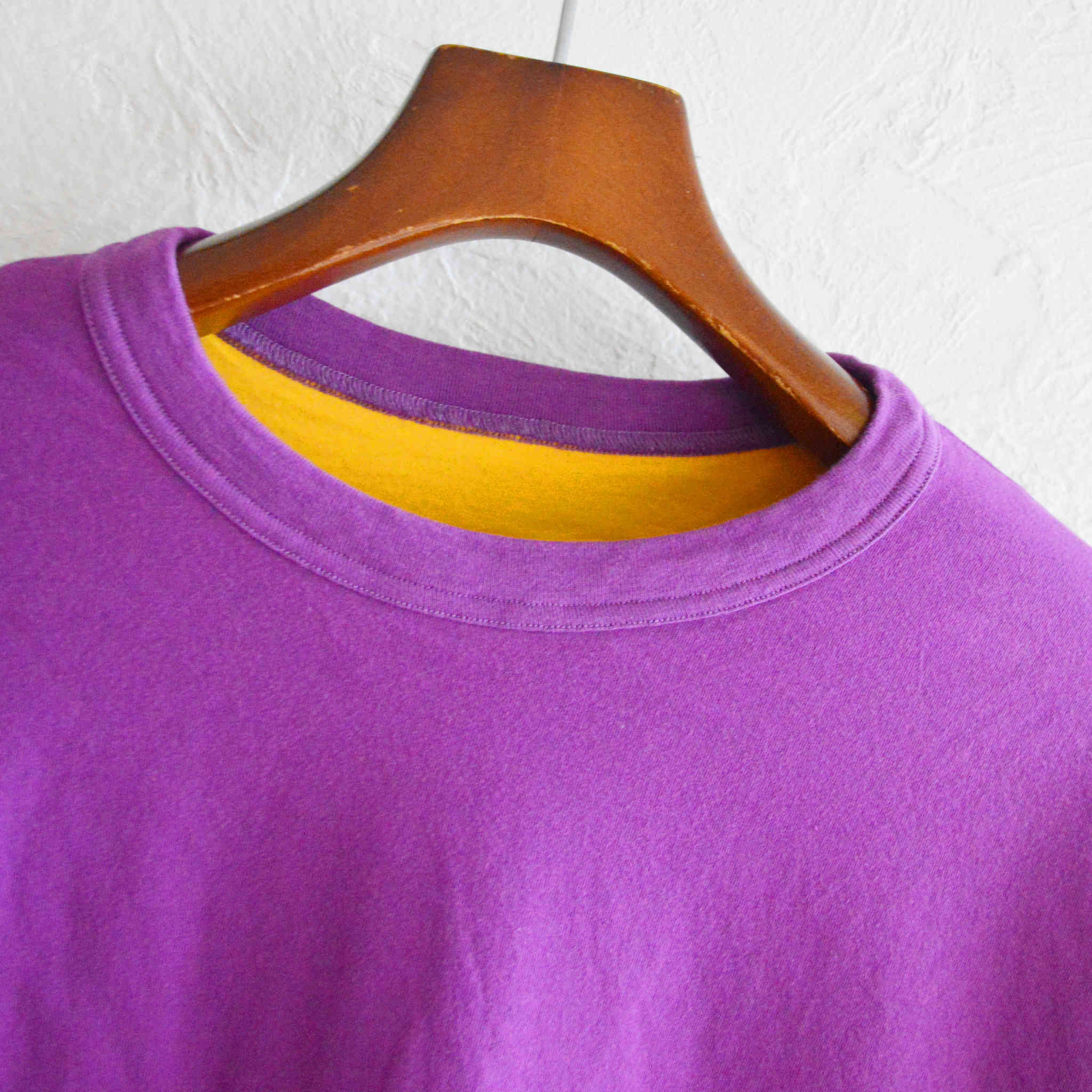 necessary or unnecessary ネセサリーオアアンネセサリー N.O.UN ナウン / REVERSE L/S リバースロングスリーブ(PURPLE×YELLOW パープルイエロー)