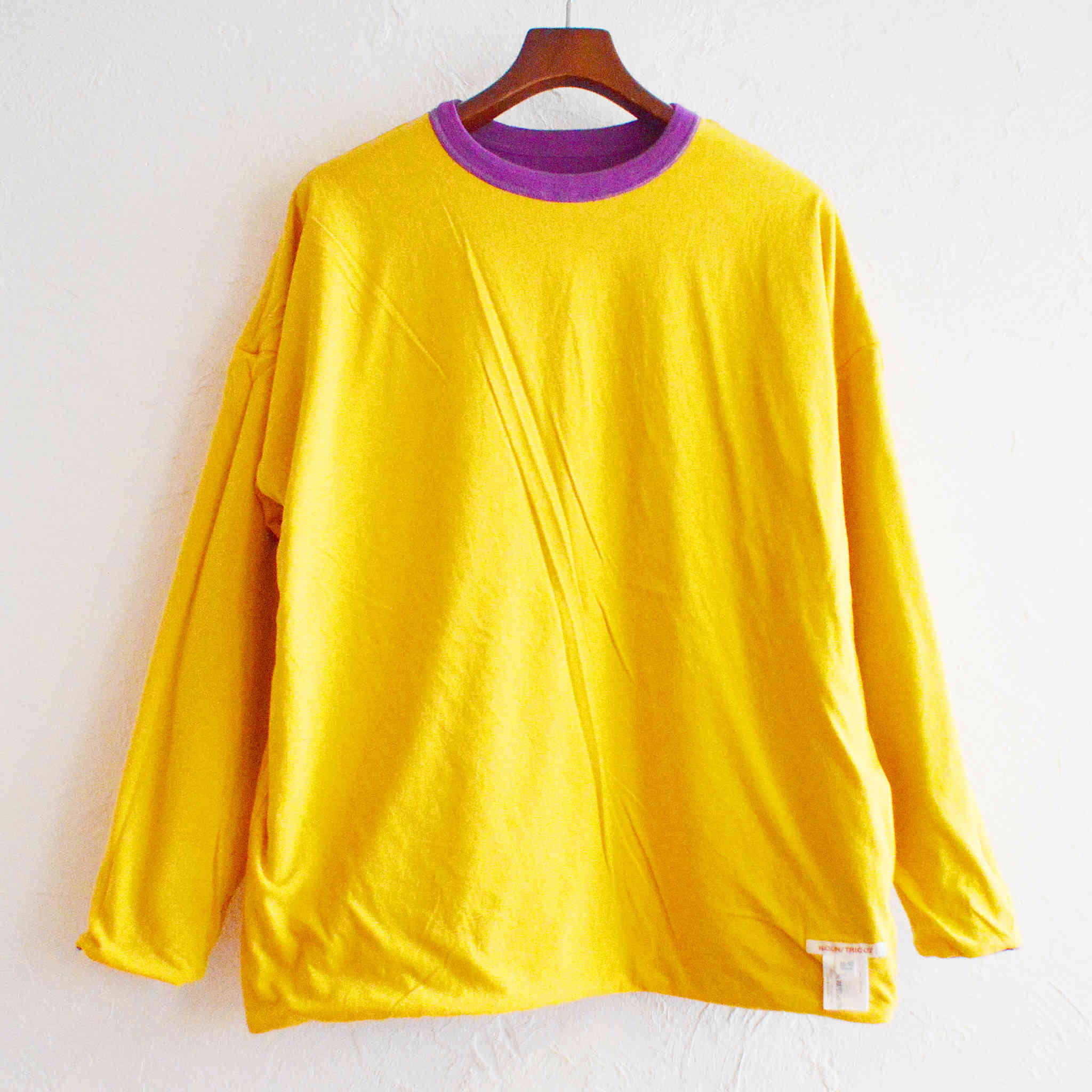 necessary or unnecessary ネセサリーオアアンネセサリー N.O.UN ナウン / REVERSE L/S リバースロングスリーブ（PURPLE×YELLOW パープルイエロー)