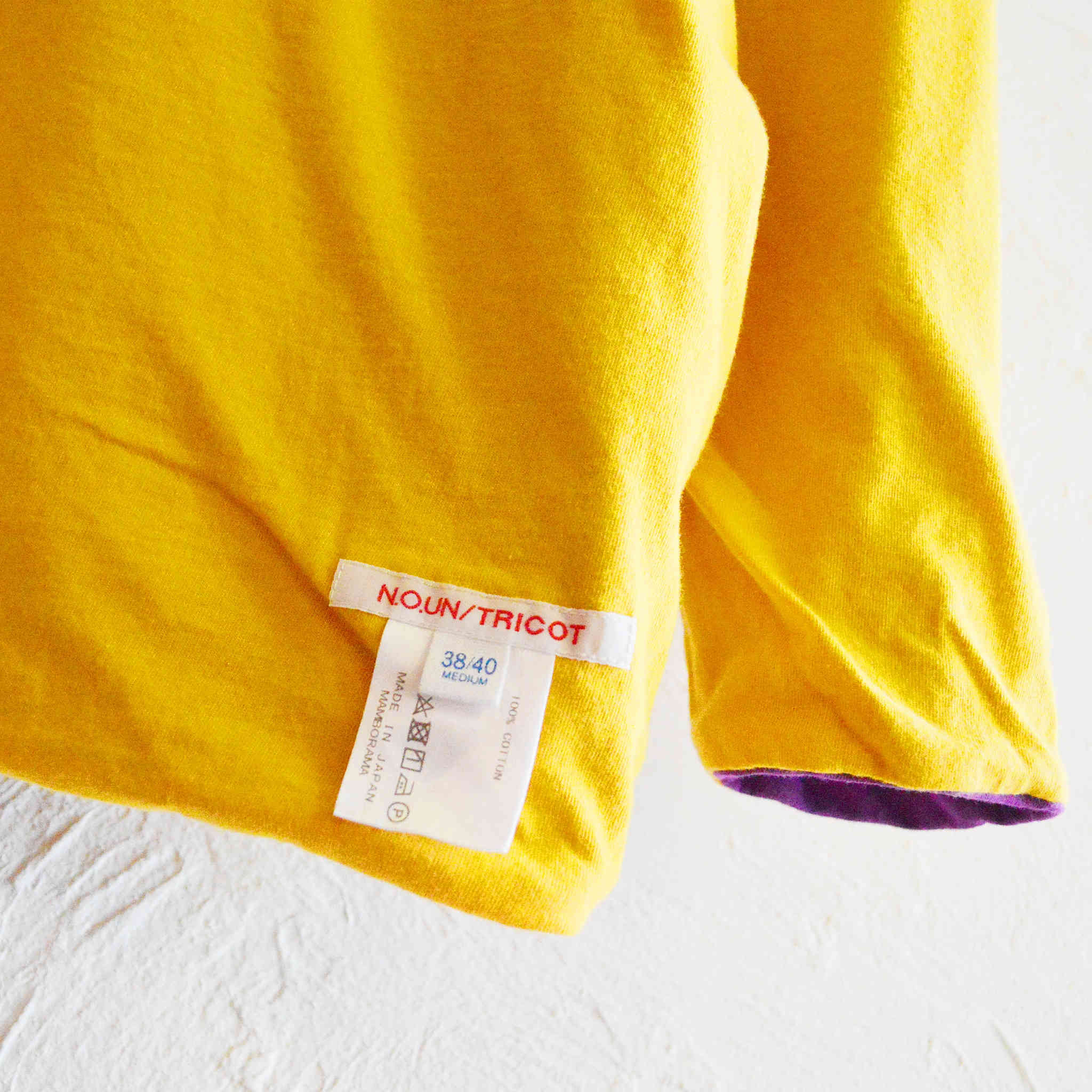 necessary or unnecessary ネセサリーオアアンネセサリー N.O.UN ナウン / REVERSE L/S リバースロングスリーブ（PURPLE×YELLOW パープルイエロー)