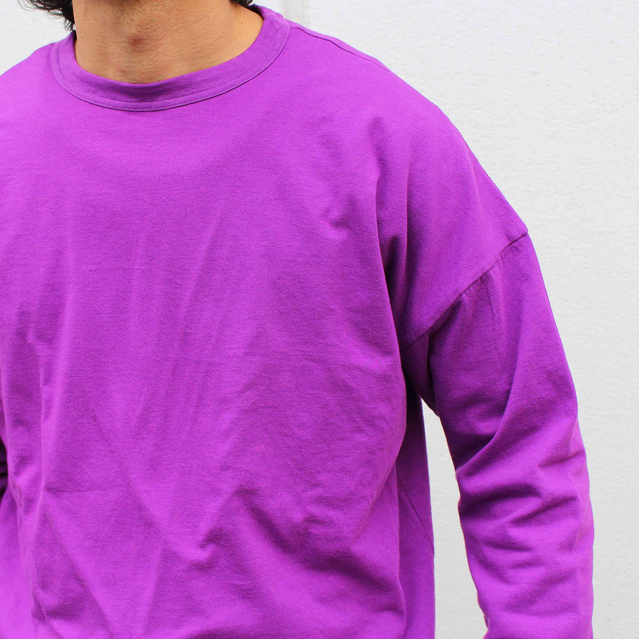 necessary or unnecessary ネセサリーオアアンネセサリー N.O.UN ナウン / REVERSE L/S リバースロングスリーブ（PURPLE×YELLOW パープルイエロー)