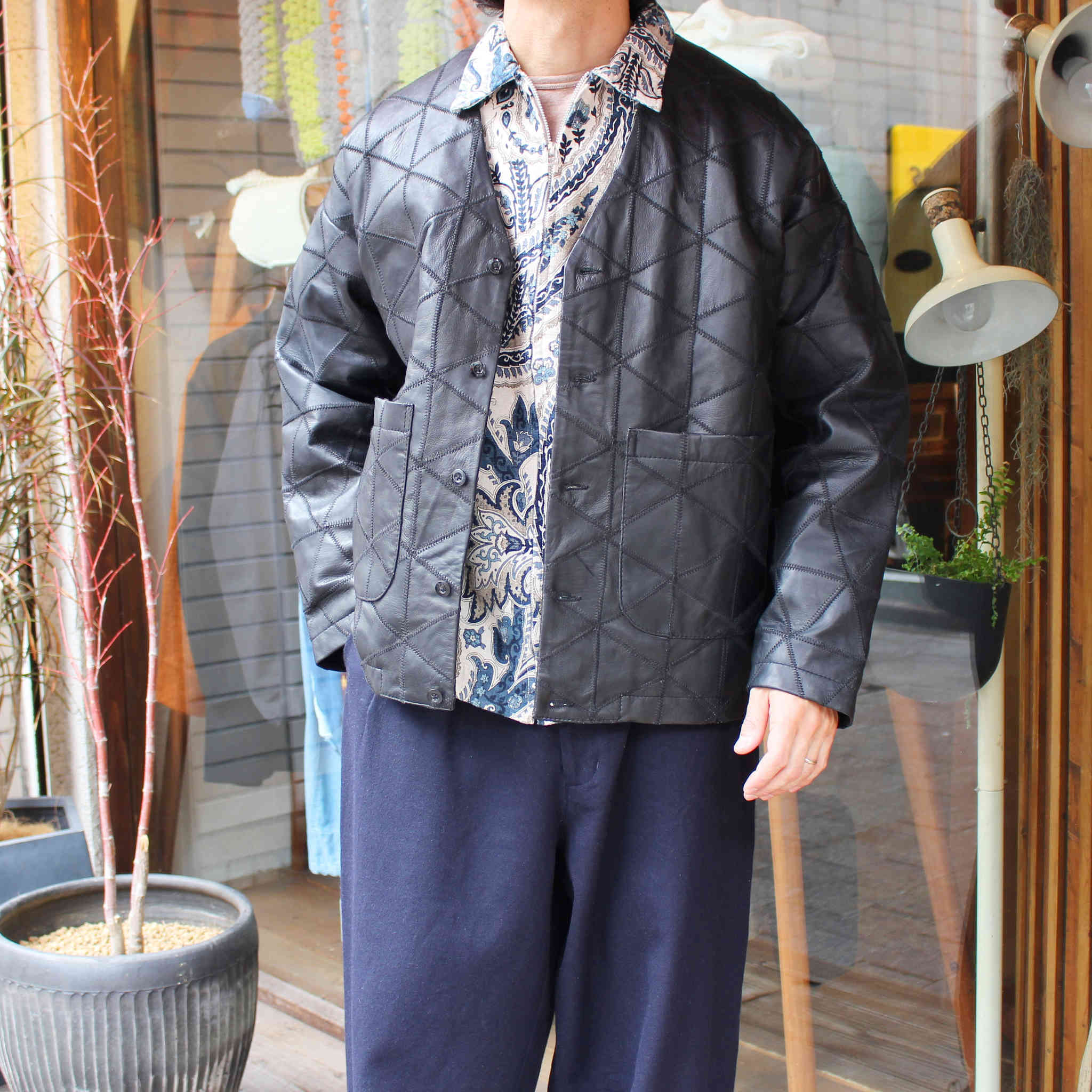 Nasngwam. ナスングワム / DEADSTOCK FABRIC DRIZZLER JACKET デッドストックファブリックドリズラージャケット (NAVY ネイビー)