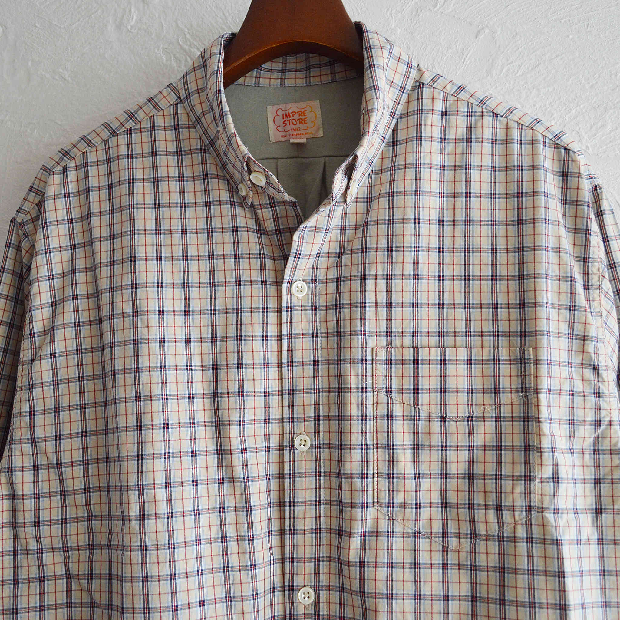 IMPRESTORE インプレストア / Fei | B/D SHIRTS WITH LINING ボタンダウンシャツ (BEIGE  ベージュ)