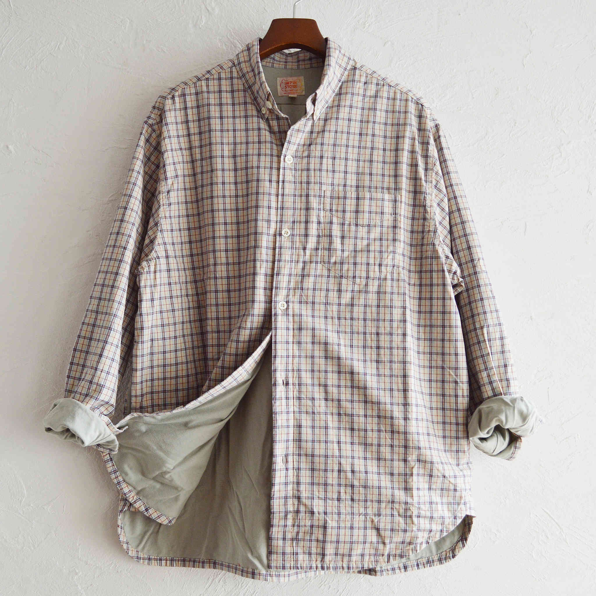 IMPRESTORE インプレストア / Fei | B/D SHIRTS WITH LINING ボタンダウンシャツ (BEIGE  ベージュ)