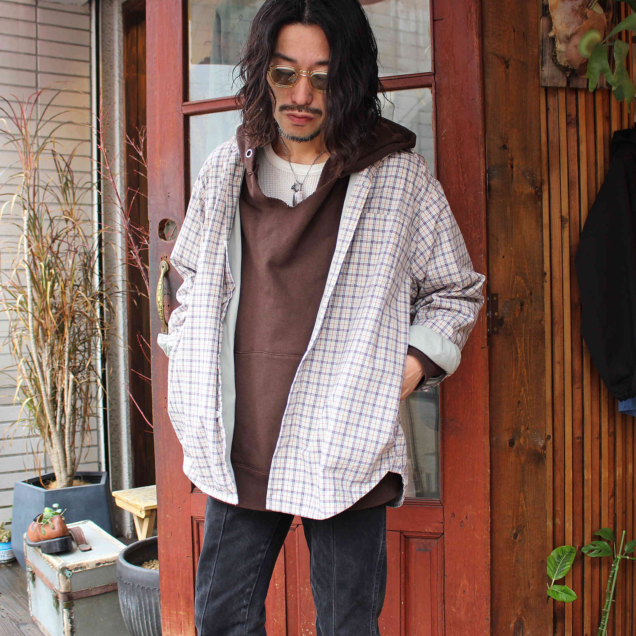 IMPRESTORE インプレストア / Fei | B/D SHIRTS WITH LINING ボタンダウンシャツ (BEIGE  ベージュ)