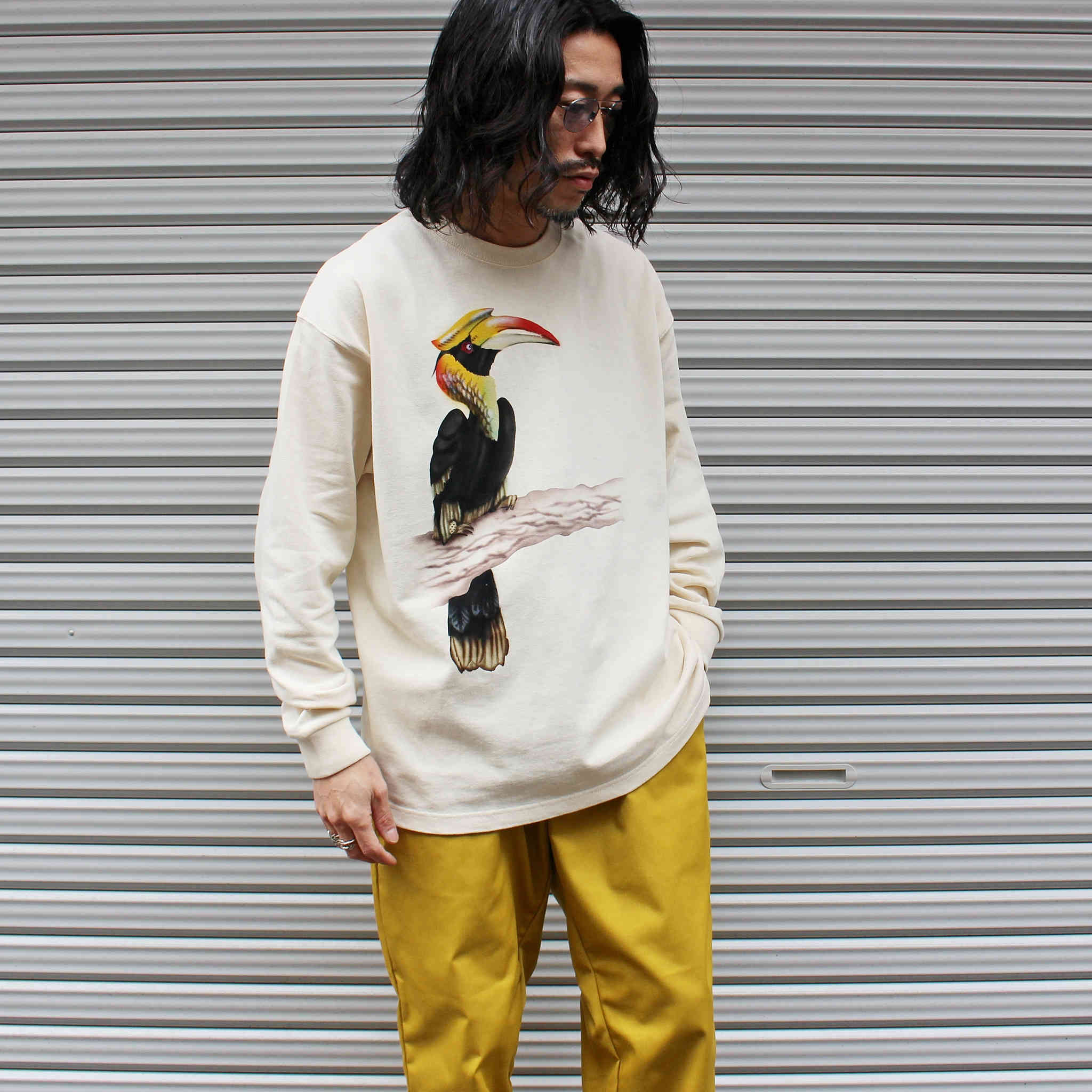 Nasmgwam. ナスングワム / GRATE INDIAN HORNBILL LS TEE グレートインディアンホーンビルロンティー (NATURAL ナチュラル)