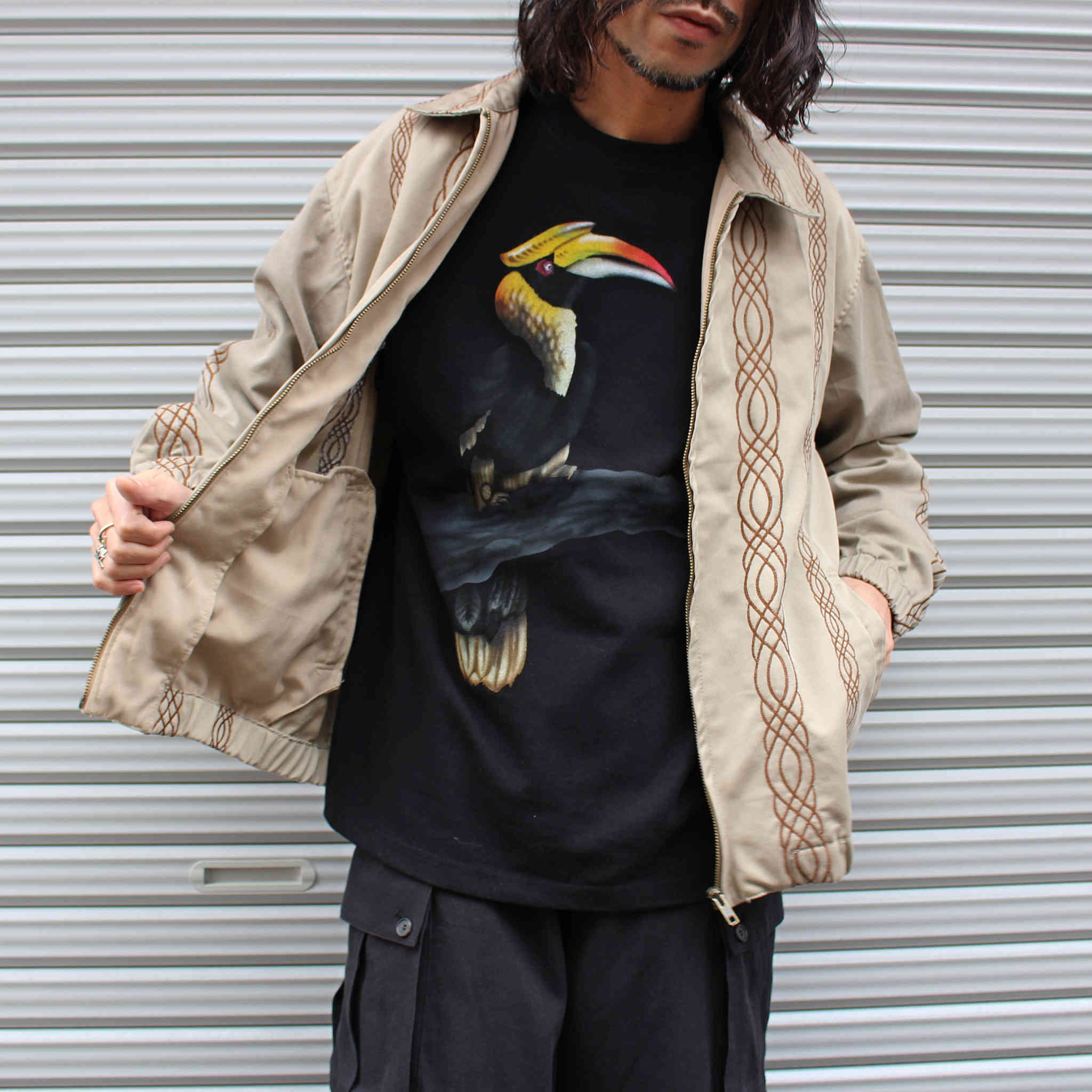 Nasmgwam. ナスングワム / GRATE INDIAN HORNBILL LS TEE グレートインディアンホーンビルロンティー (BLACK ブラック)