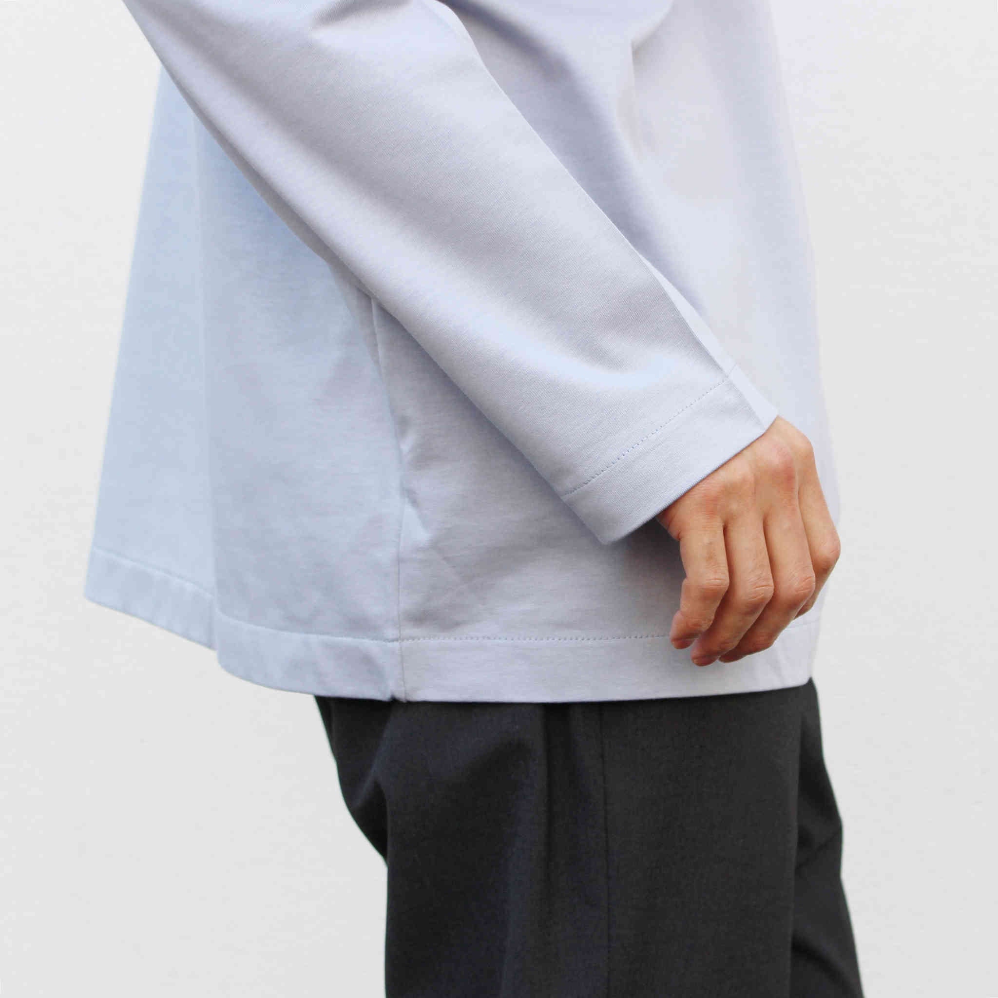 LAMOND ラモンド / ORGANIC COTTON BASQUE SHIRT オーガニックコットンバスクシャツ (SAX サックス)