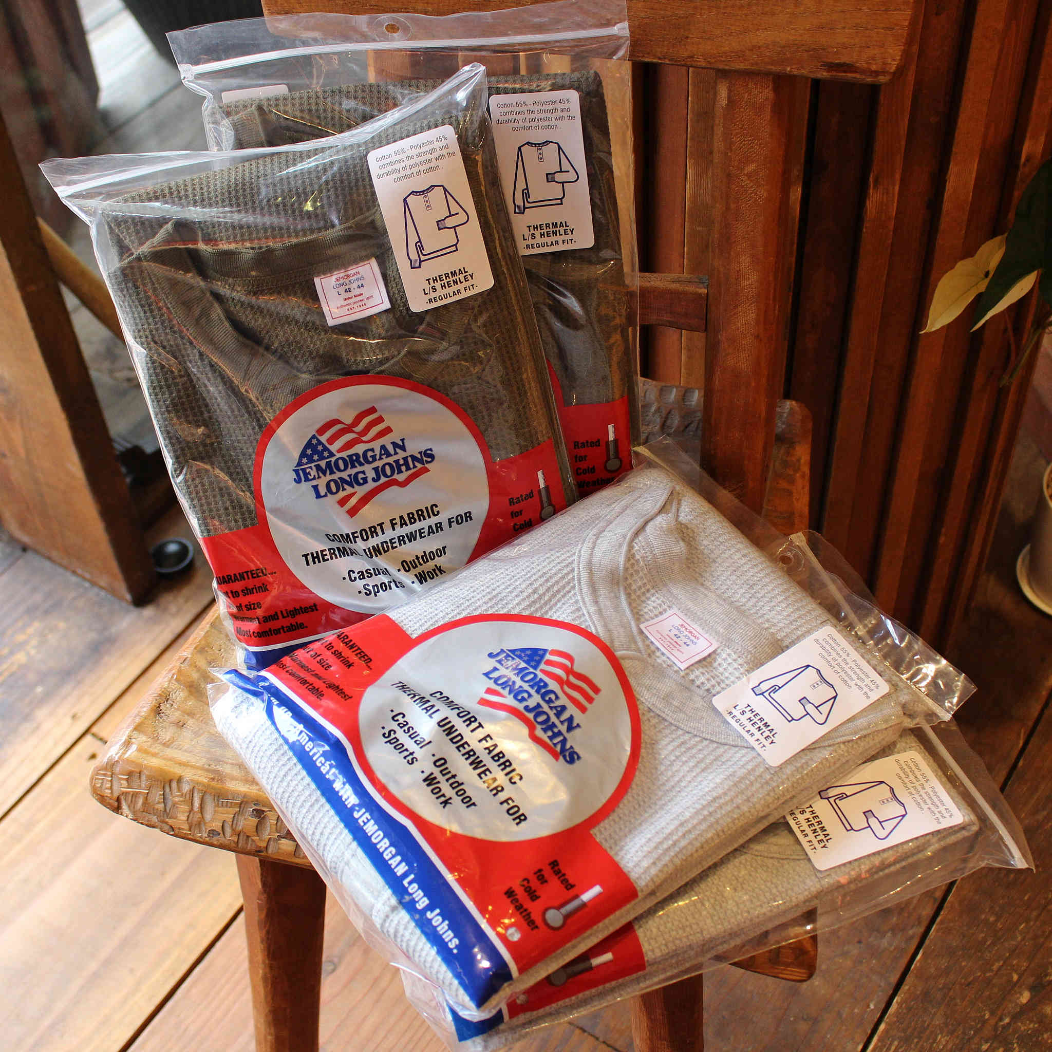 JEMORGAN LONG JHONS ジェーイーモーガンロングジョーンズ / L/S HENLEY NECK THERMAL ロングスリーブヘンリーネックサーマル