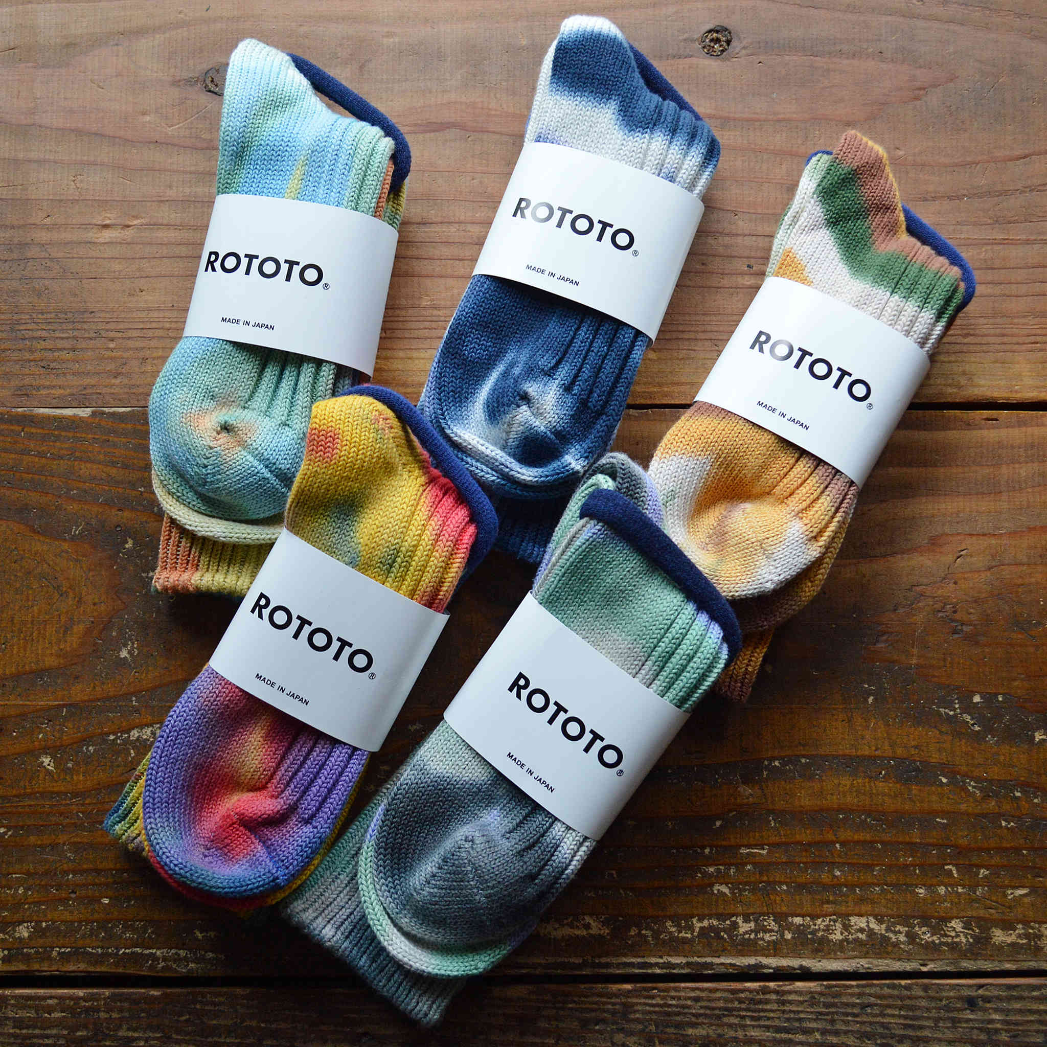 ROTOTO ロトト / CHUNKY RIBBED CREW SOCKS”TIE DYE” チャンキーリベットクルーソックスタイダイ