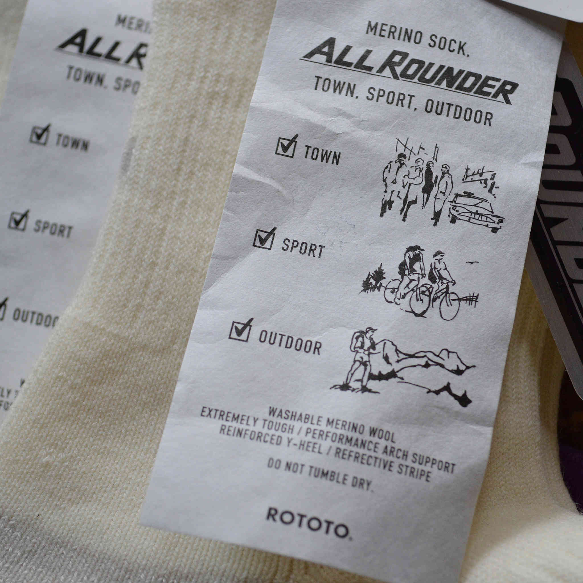 ROTOTO ロトト / ALLROUNDER ”2 STRIPE MERINO CREW SOCKS ” オールラウンダーツーストライプメリノクルーソックス