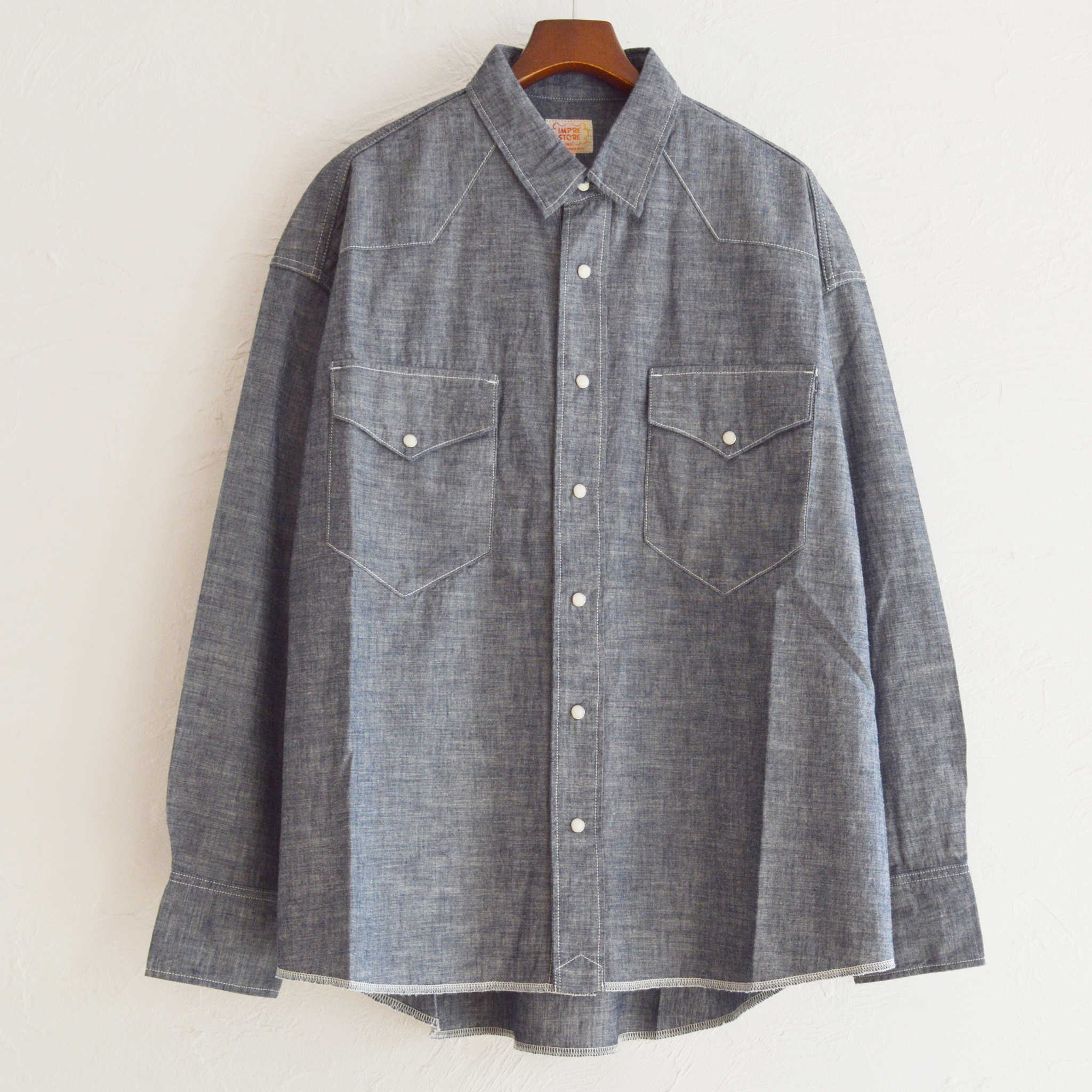 IMPRESTORE インプレストア / Chambray Western Shirts シャンブレーウエスタンシャツ (DARK BLUE ダークブルー)
