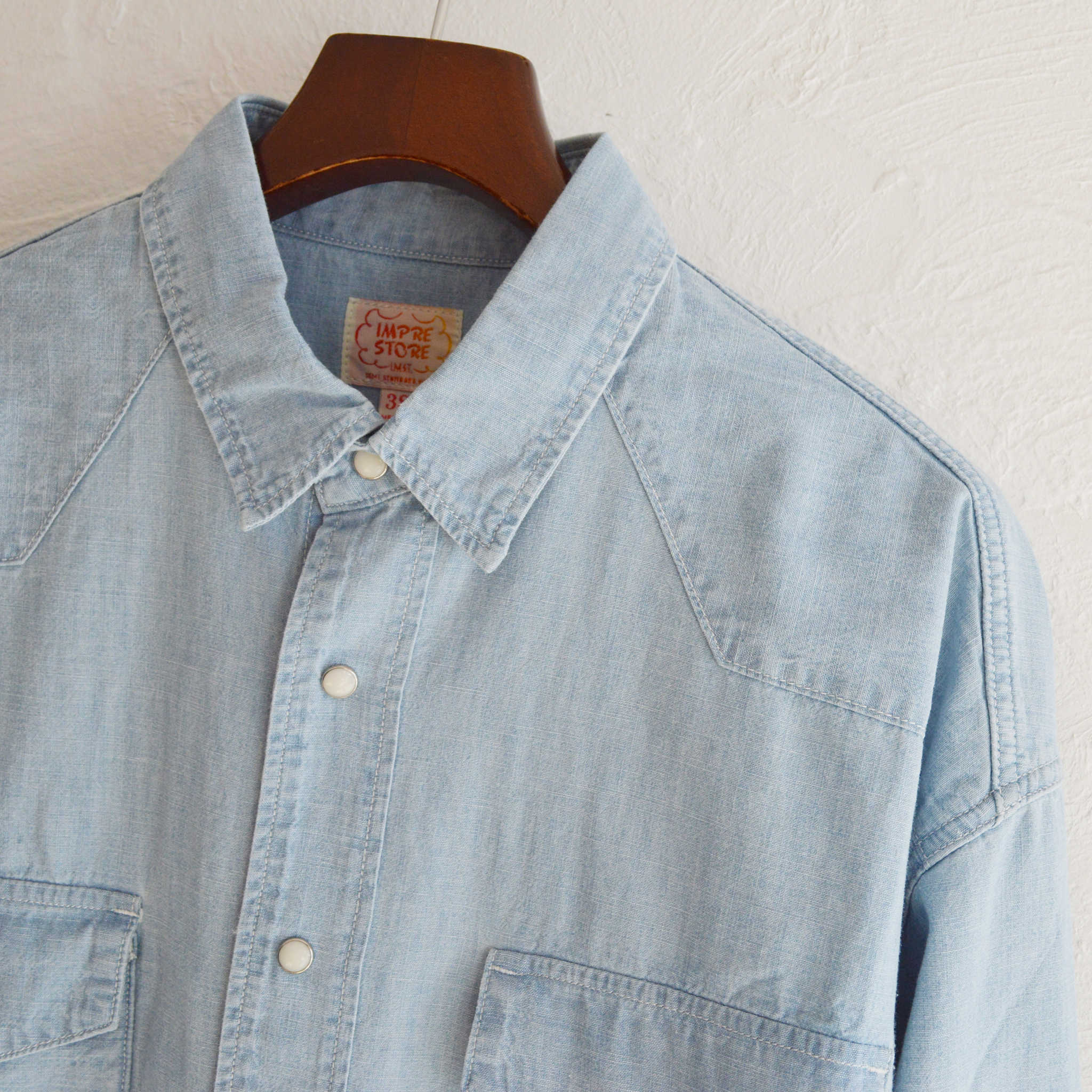 IMPRESTORE インプレストア / Chambray Western Shirts シャンブレーウエスタンシャツ (LIGHT BLUE ライトブルー)