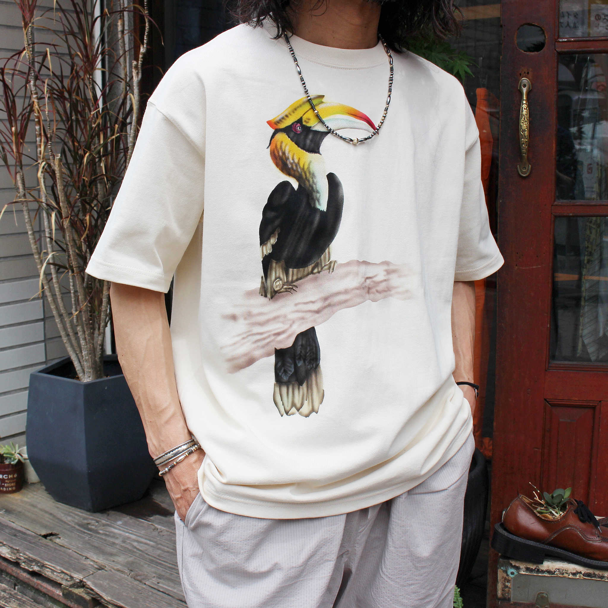 Nasmgwam. ナスングワム / GRATE INDIAN HORNBILL TEE グレートインディアンホーンビルティー (NATURAL ナチュラル)