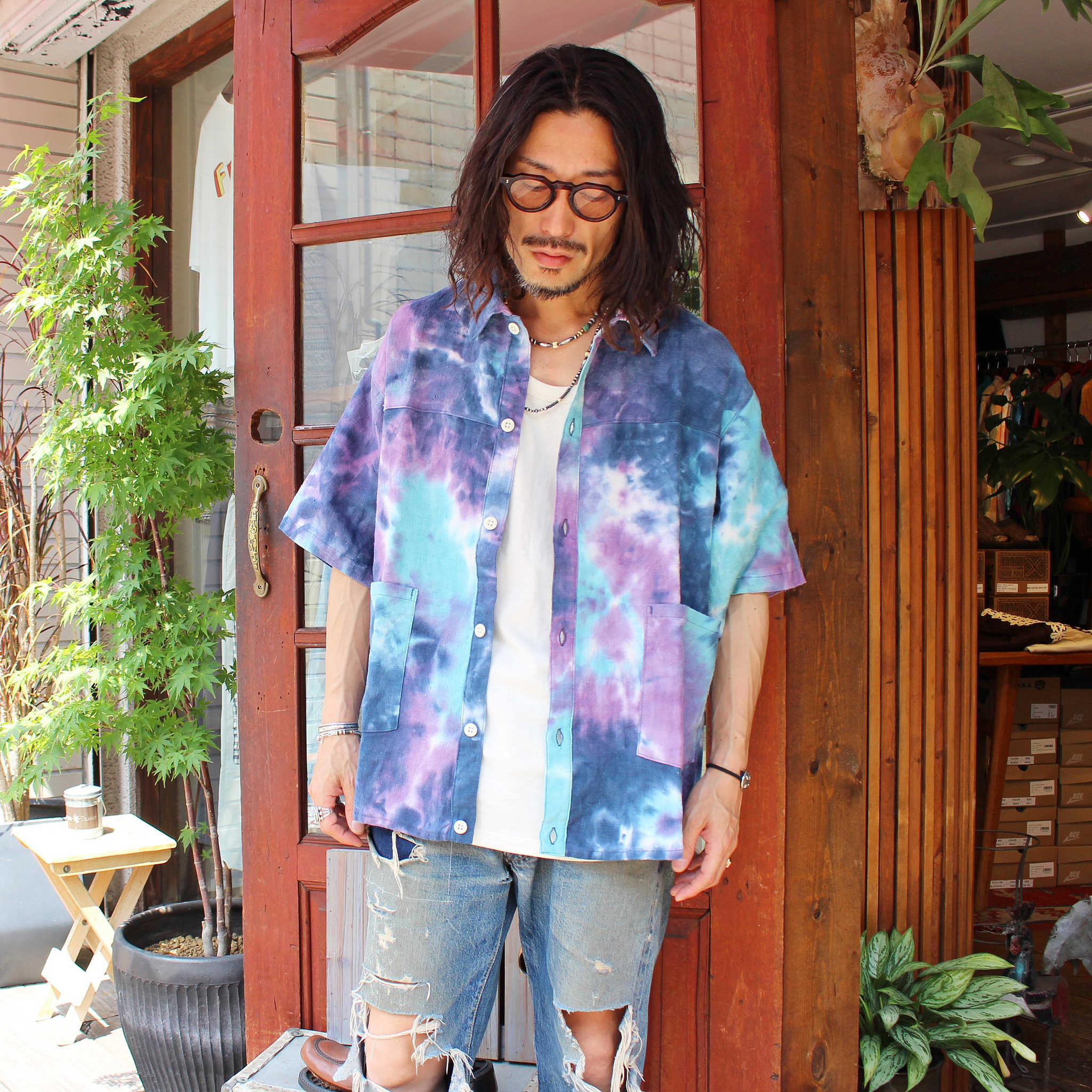 Nasngwam. ナスングワム / CLAY LIVE S/S JACKET クレイライブショートスリーブジャケット (PURPLE パープル)