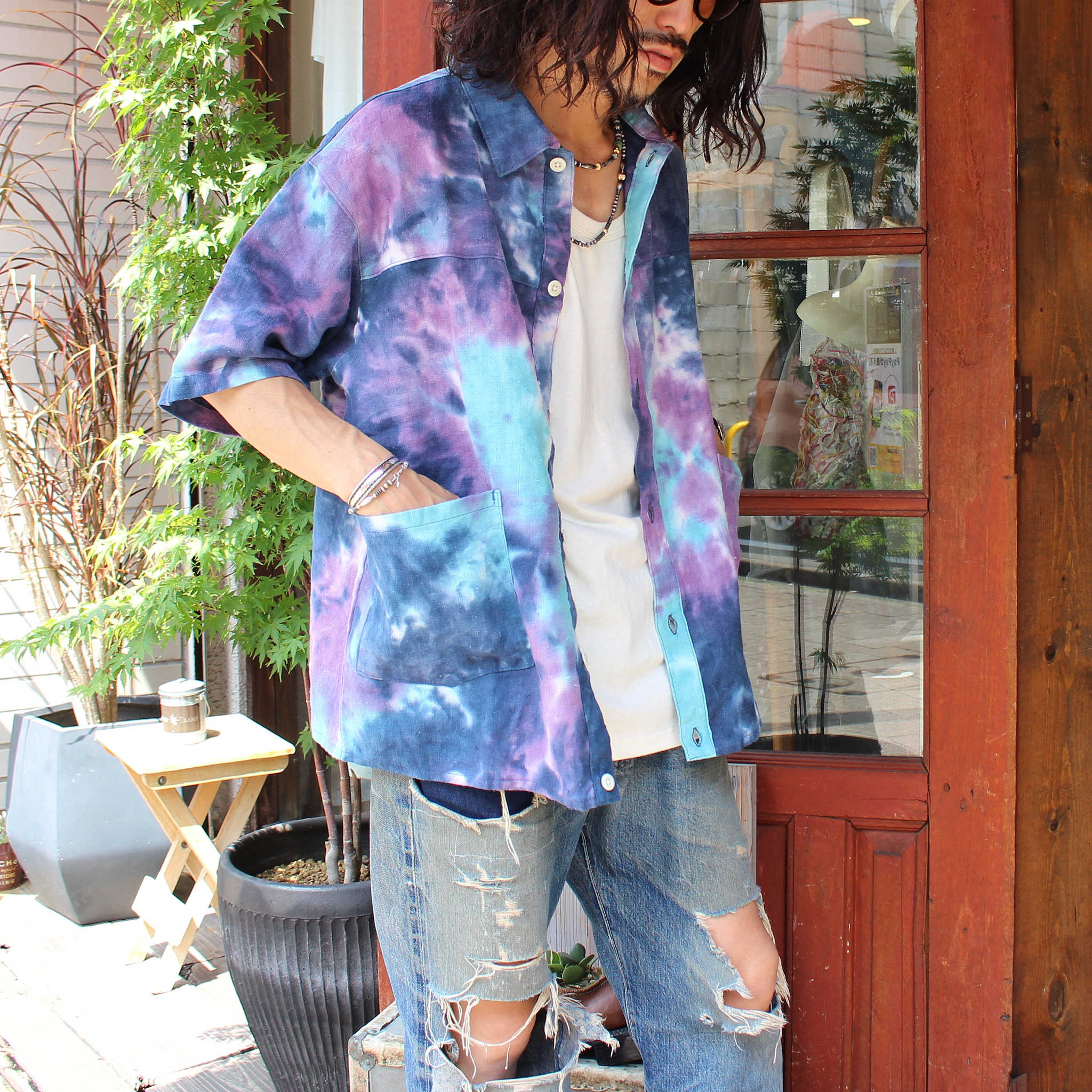 Nasngwam. ナスングワム / CLAY LIVE S/S JACKET クレイライブショートスリーブジャケット (PURPLE パープル)