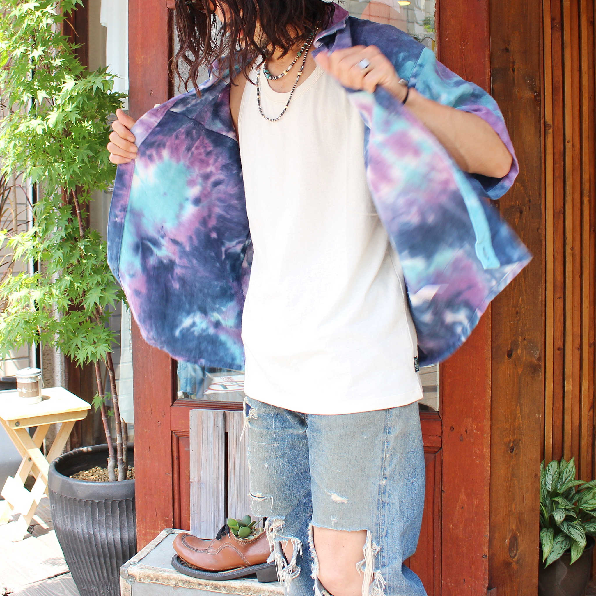 Nasngwam. ナスングワム / CLAY LIVE S/S JACKET クレイライブショートスリーブジャケット (PURPLE パープル)