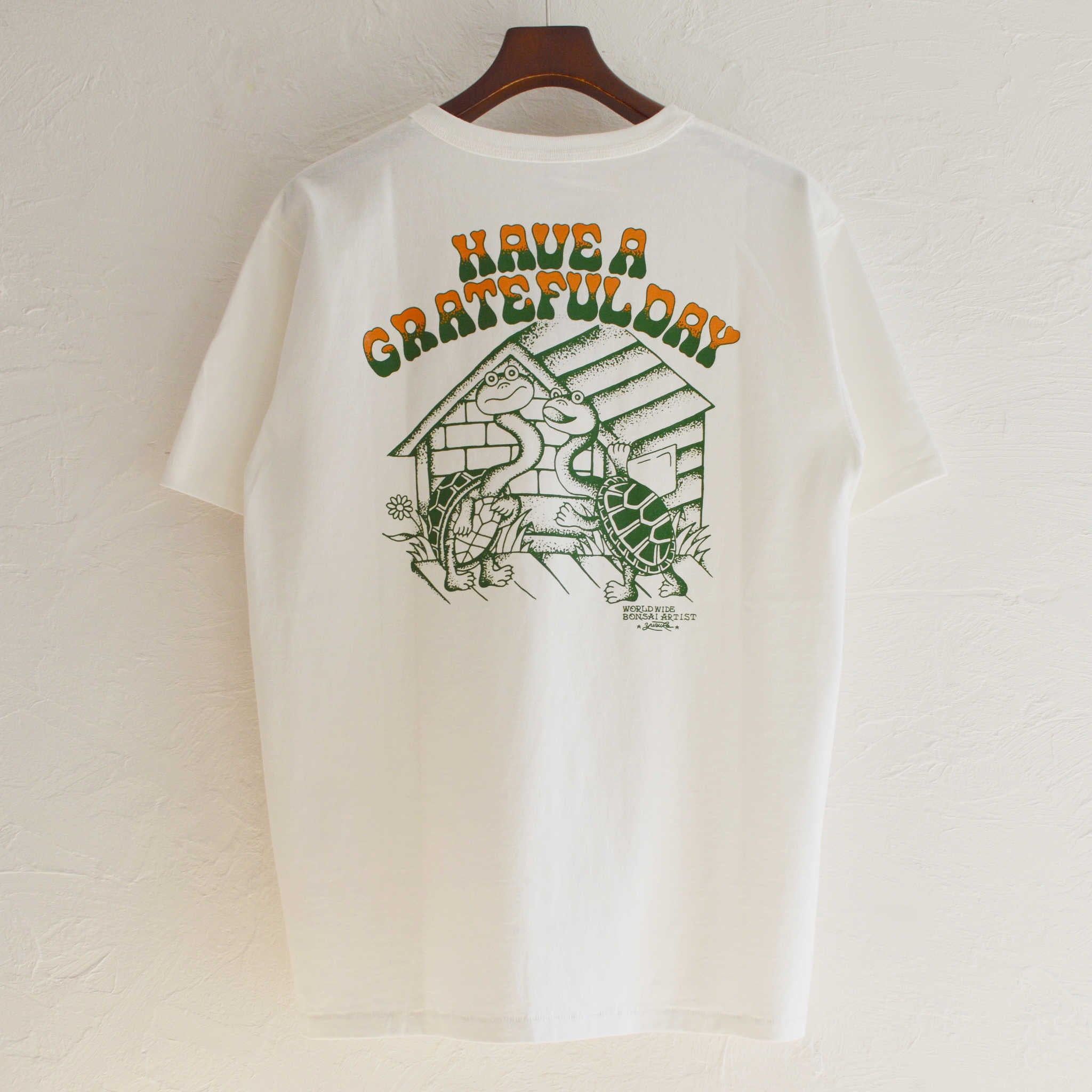 HAVE A GRATEFUL DAY ハブアグレイトフルデイ / YH×HGD T-SHIRT -TERRAPIN テラピン (WHITE ホワイト)
