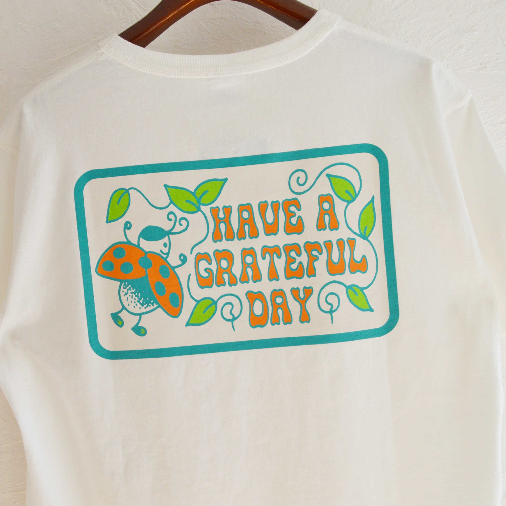 HAVE A GRATEFUL DAY ハブアグレイトフルデイ / YH×HGD T-SHIRT -LADY BUG レディバグ (WHITE ホワイト)
