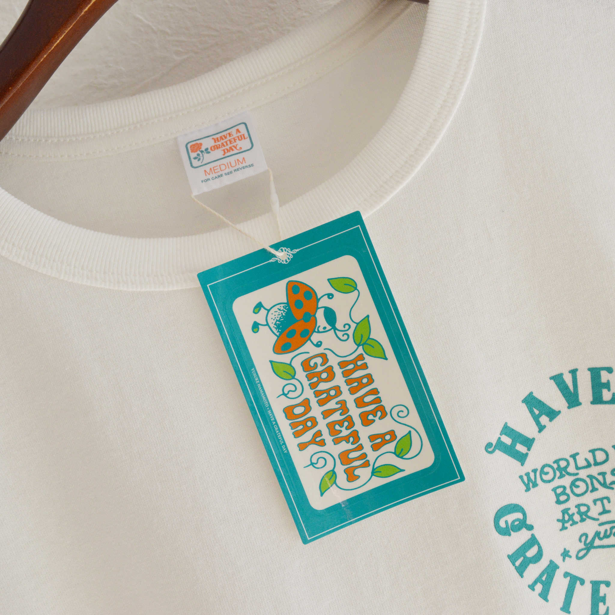 HAVE A GRATEFUL DAY ハブアグレイトフルデイ / YH×HGD T-SHIRT -LADY BUG レディバグ (WHITE ホワイト)