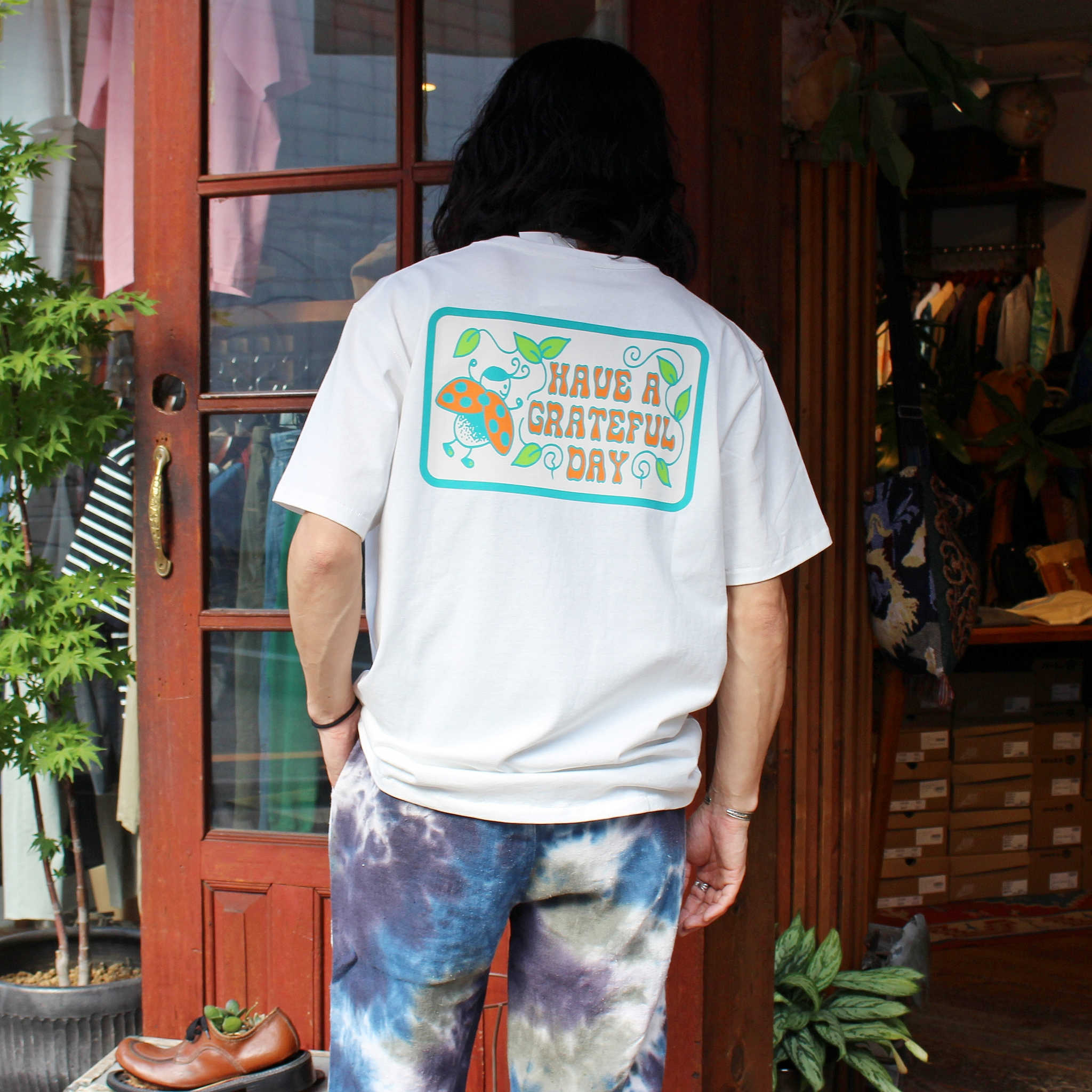 HAVE A GRATEFUL DAY ハブアグレイトフルデイ / YH×HGD T-SHIRT -LADY BUG レディバグ (WHITE ホワイト)