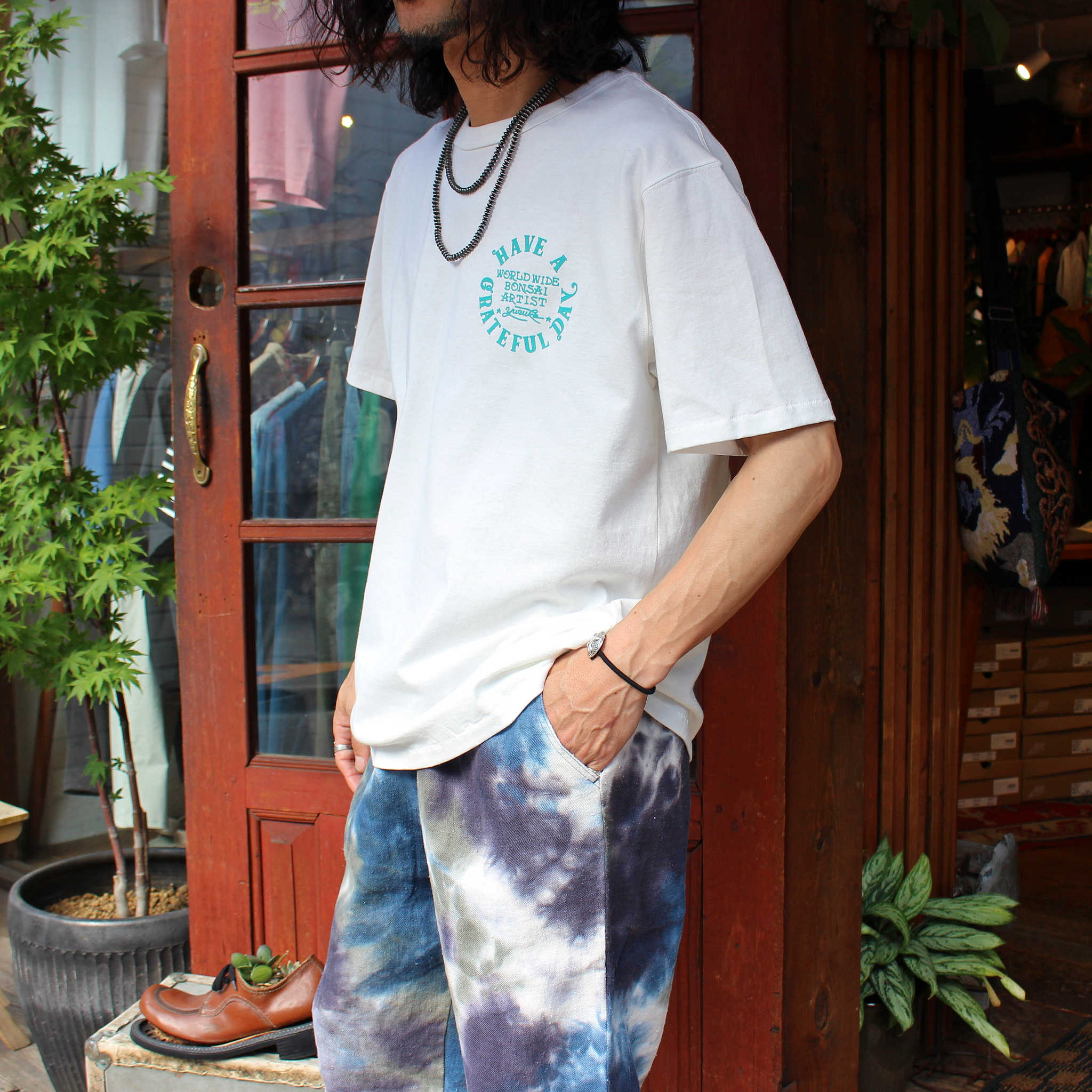 HAVE A GRATEFUL DAY ハブアグレイトフルデイ / YH×HGD T-SHIRT -LADY BUG レディバグ (WHITE ホワイト)