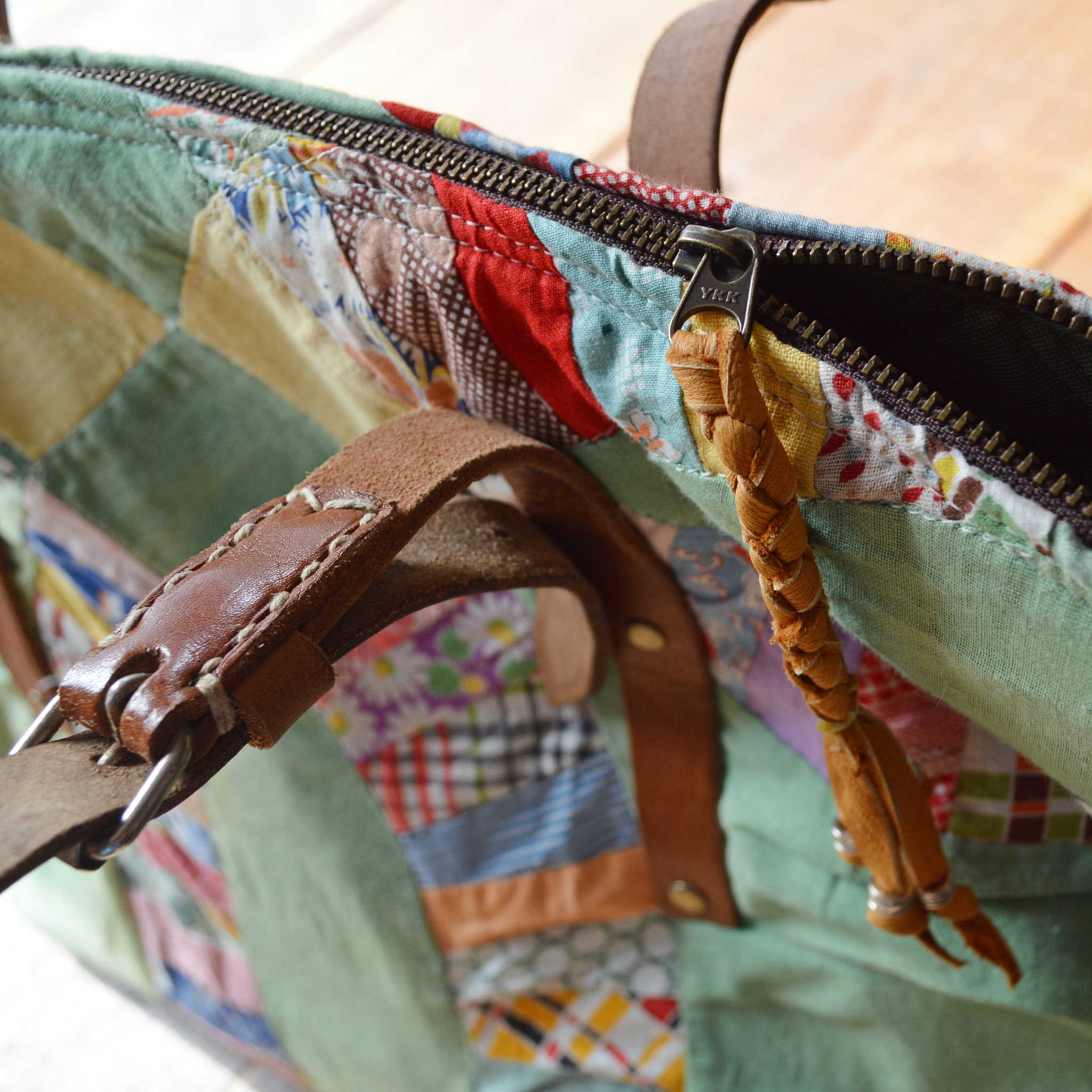 Nasngwam.×EARLY MORNING ナスングワム アーリーモーニング / QUILT LARGE FASTENER TOTE キルトラージファスナートート