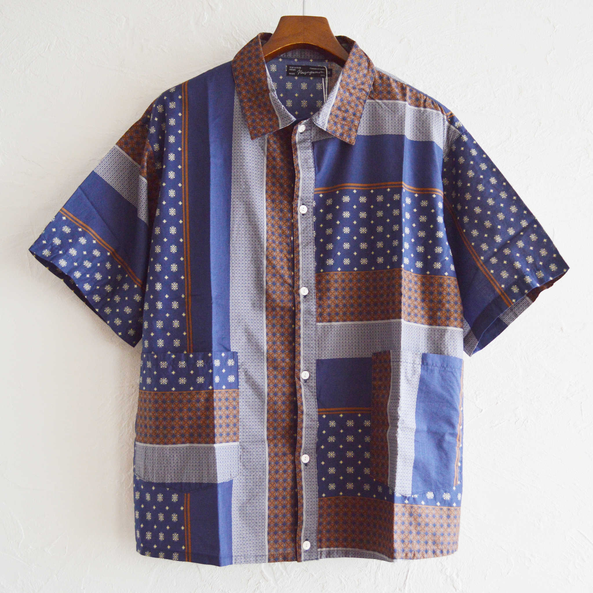 Nasngwam. ナスングワム / SUBURB S/S SHIRTS サバーブショートスリーブシャツ (NAVY ネイビー)