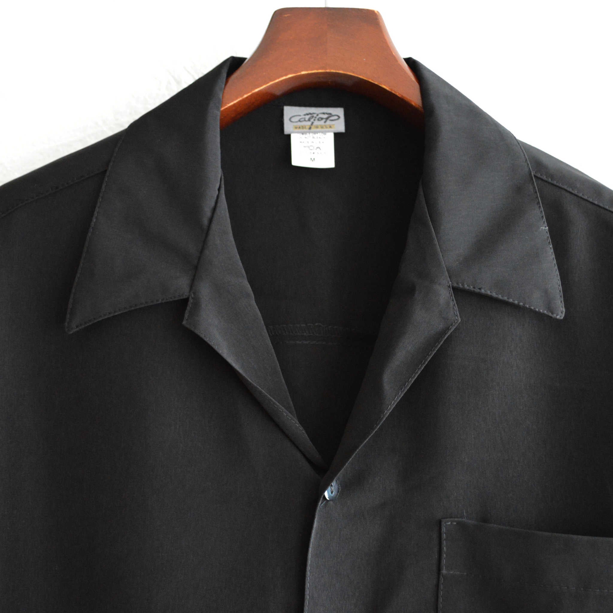 CalTop キャルトップ / OPEN COLLAR S/S SHIRTS オープンカラー半袖シャツ (BLACK ブラック)