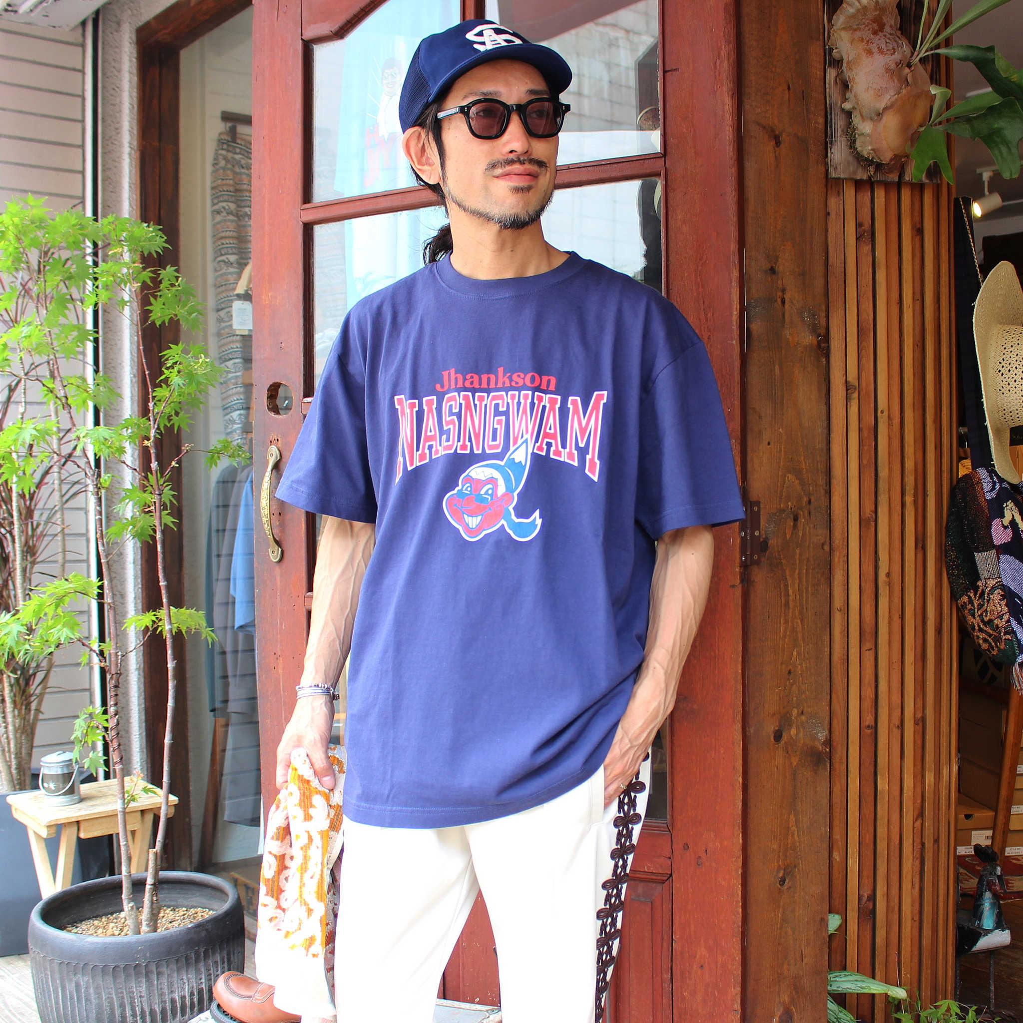 Nasngwam.×JHANKSON ナスングワム ジャンクソン / PARK TEE パークティー (NAVY ネイビー)