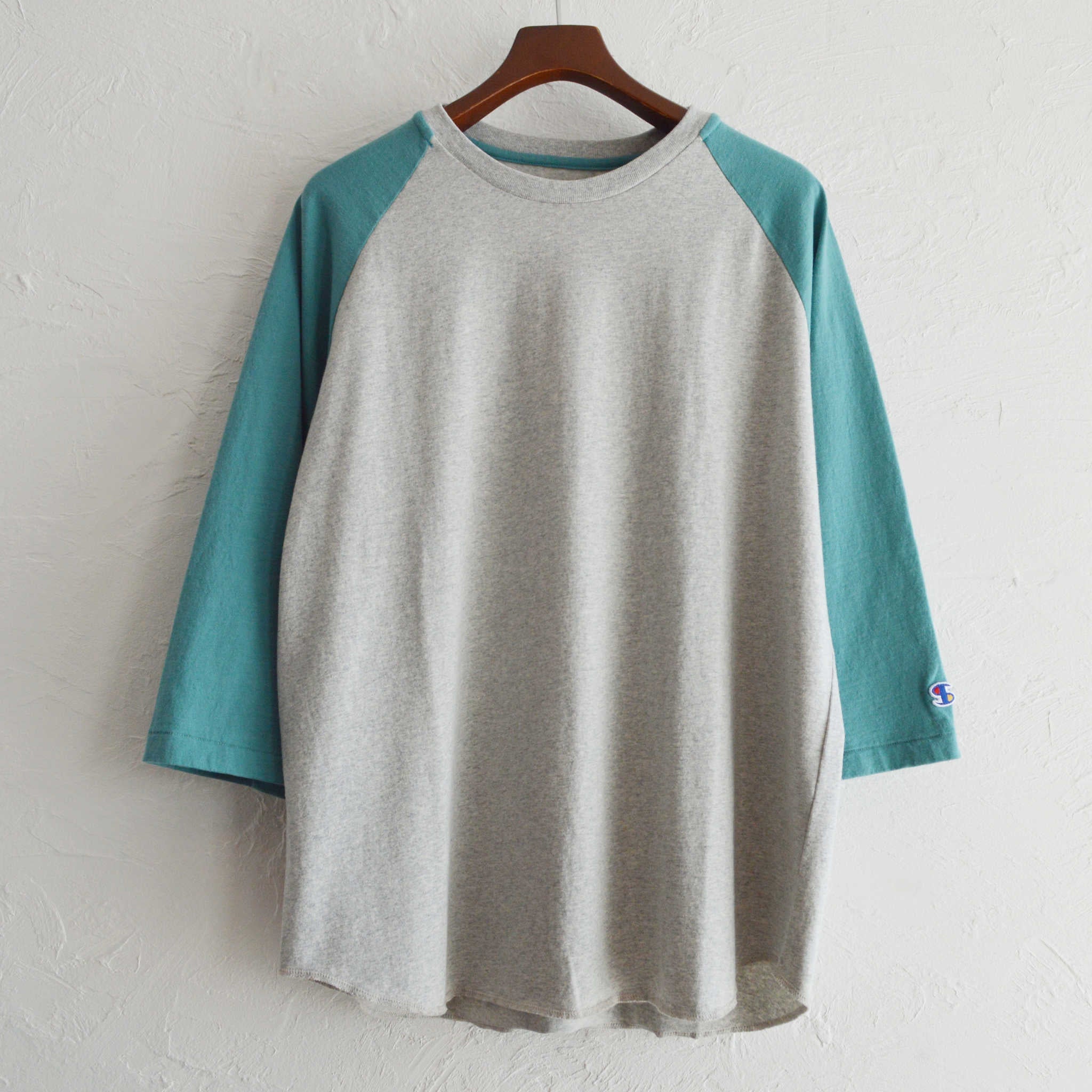 IMPRESTORE インプレストア / ARNOLD RAGLAN SLEEVE T-SHIRT アーノルドラグランスリーブティーシャツ (gray/turquois グレーターコイズ)
