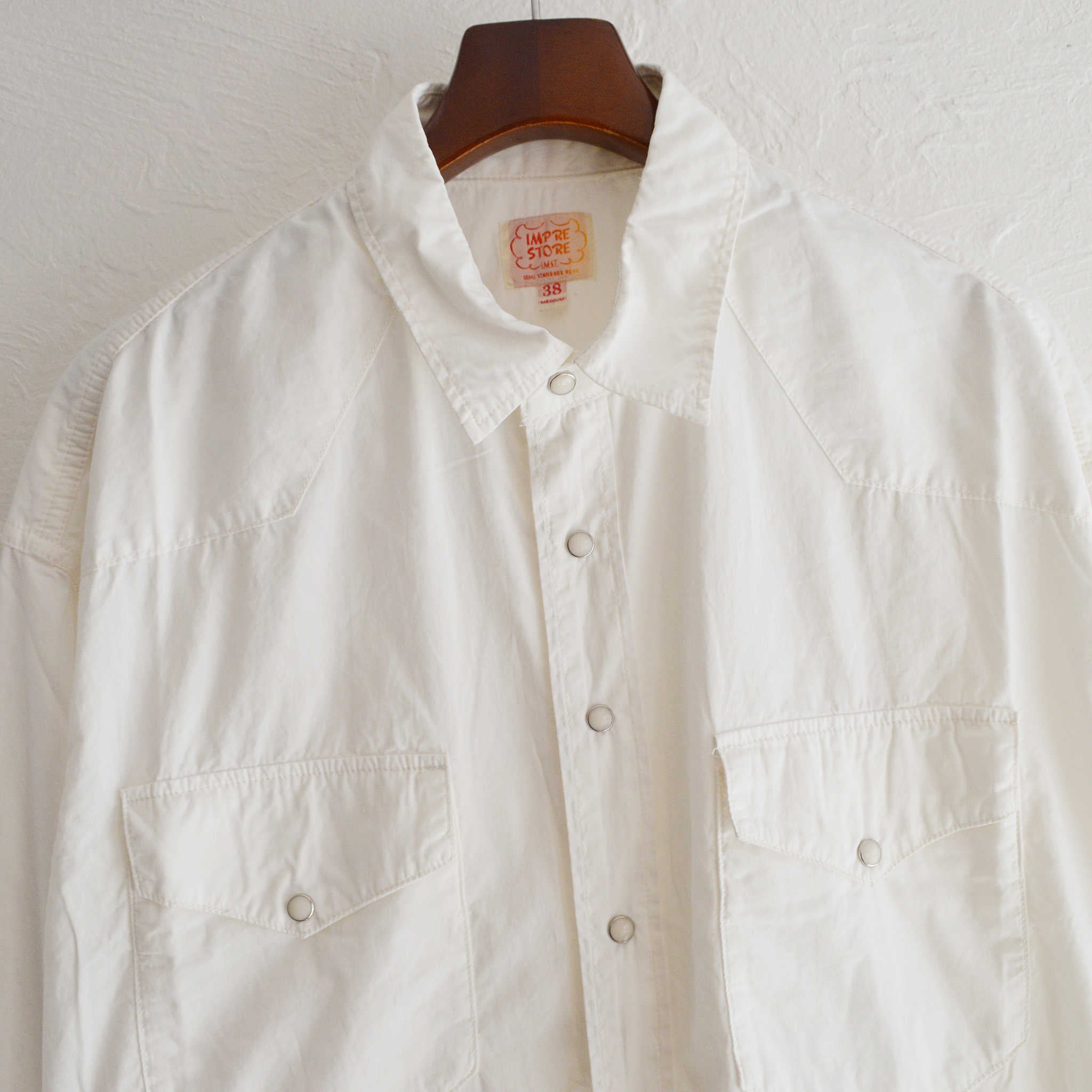 IMPRESTORE インプレストア / Dwayne | Basket Westren Shirts ドウェインバスケットウエスタンシャツ (WHITE ホワイト)