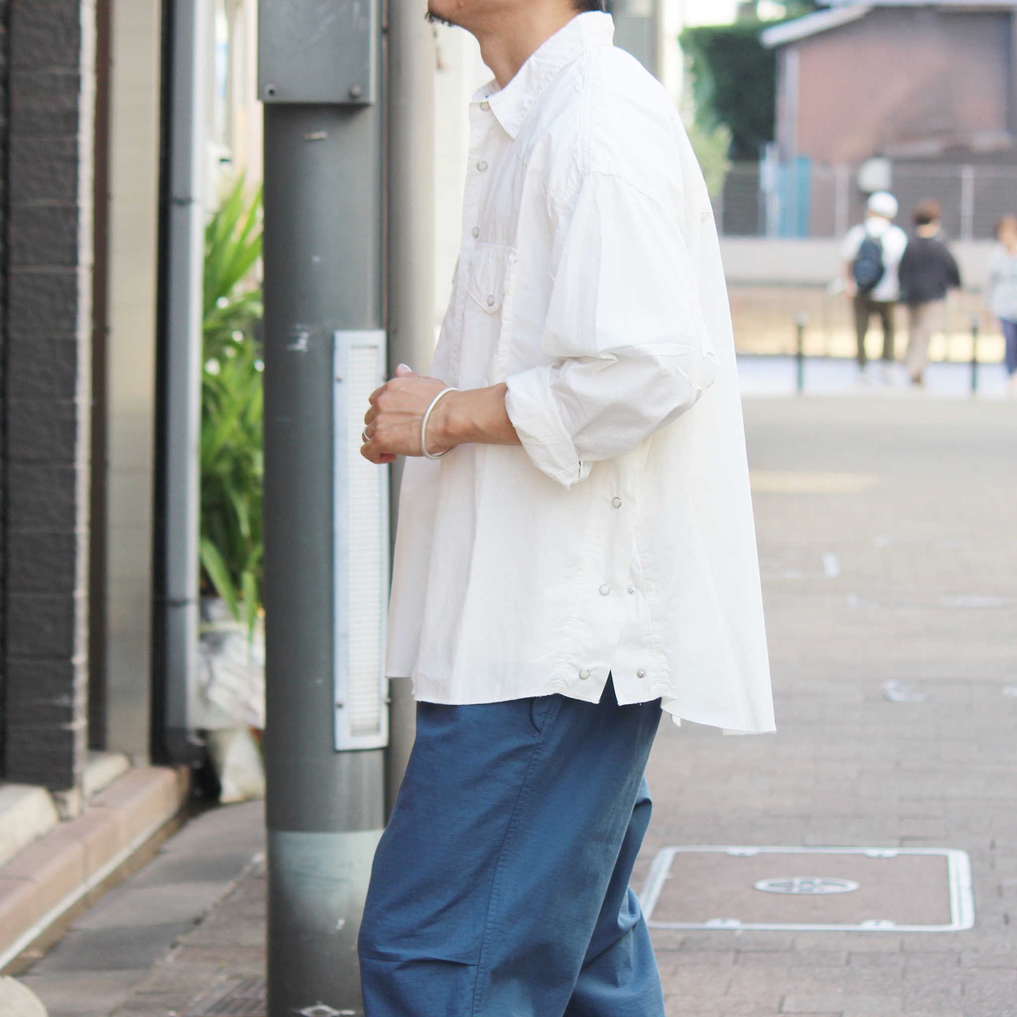 IMPRESTORE インプレストア / Dwayne | Basket Westren Shirts ドウェインバスケットウエスタンシャツ (WHITE ホワイト)