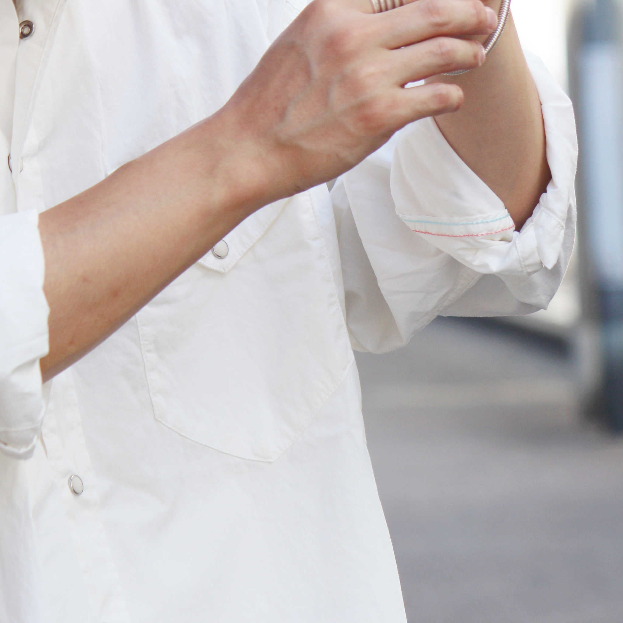 IMPRESTORE インプレストア / Dwayne | Basket Westren Shirts ドウェインバスケットウエスタンシャツ (WHITE ホワイト)