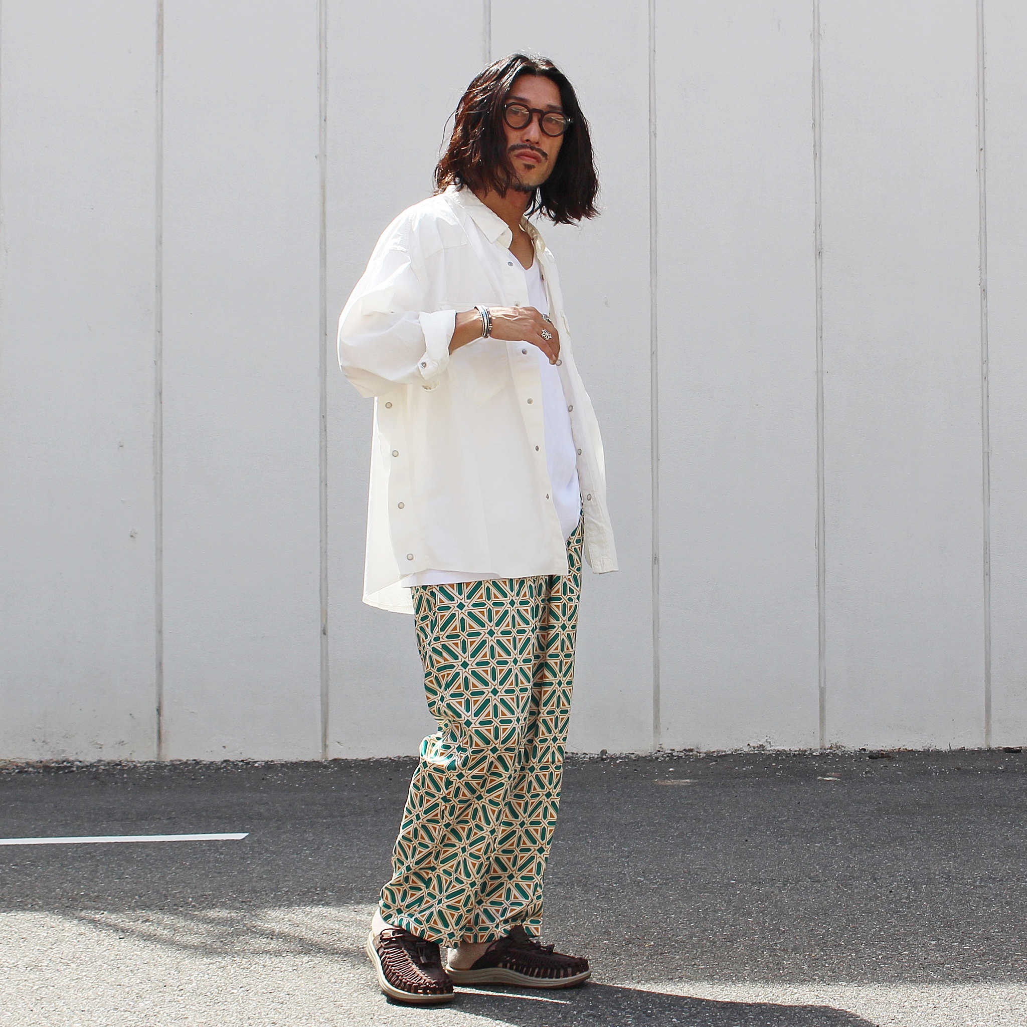 IMPRESTORE インプレストア / Dwayne | Basket Westren Shirts ドウェインバスケットウエスタンシャツ (WHITE ホワイト)